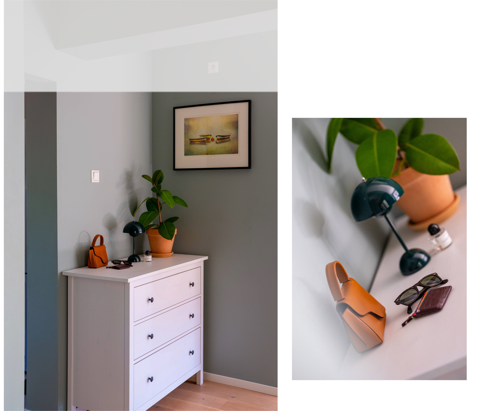Det er også 2 naturlige plasser til garderobe/kommode Galleribilde