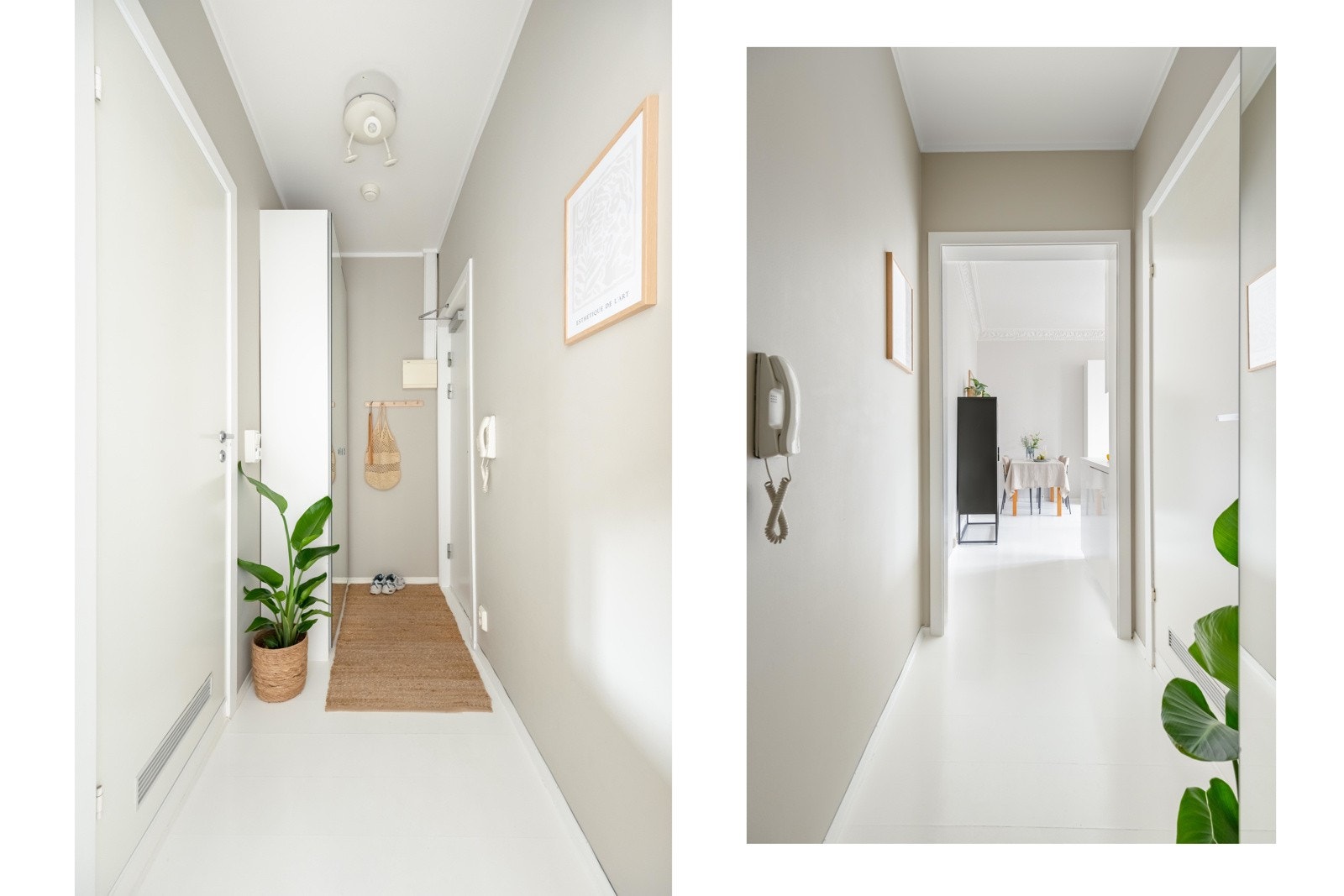 Velkommen hjem! Entréen er lys og innbydende, og med plass til å plassere sko og yttertøy i medfølgende garderobe. Galleribilde