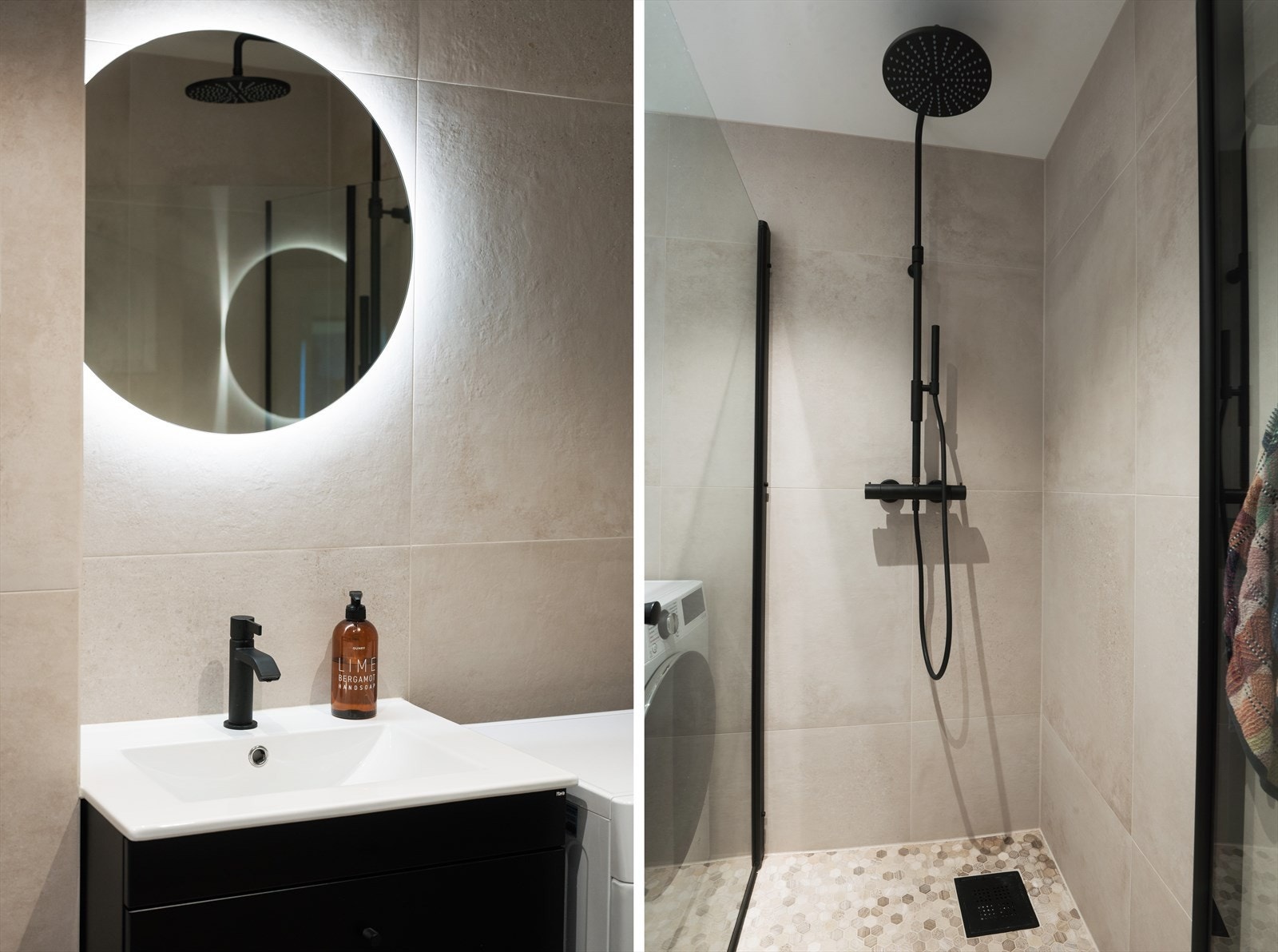 Dusjhjørne med regnfallsdusj Galleribilde