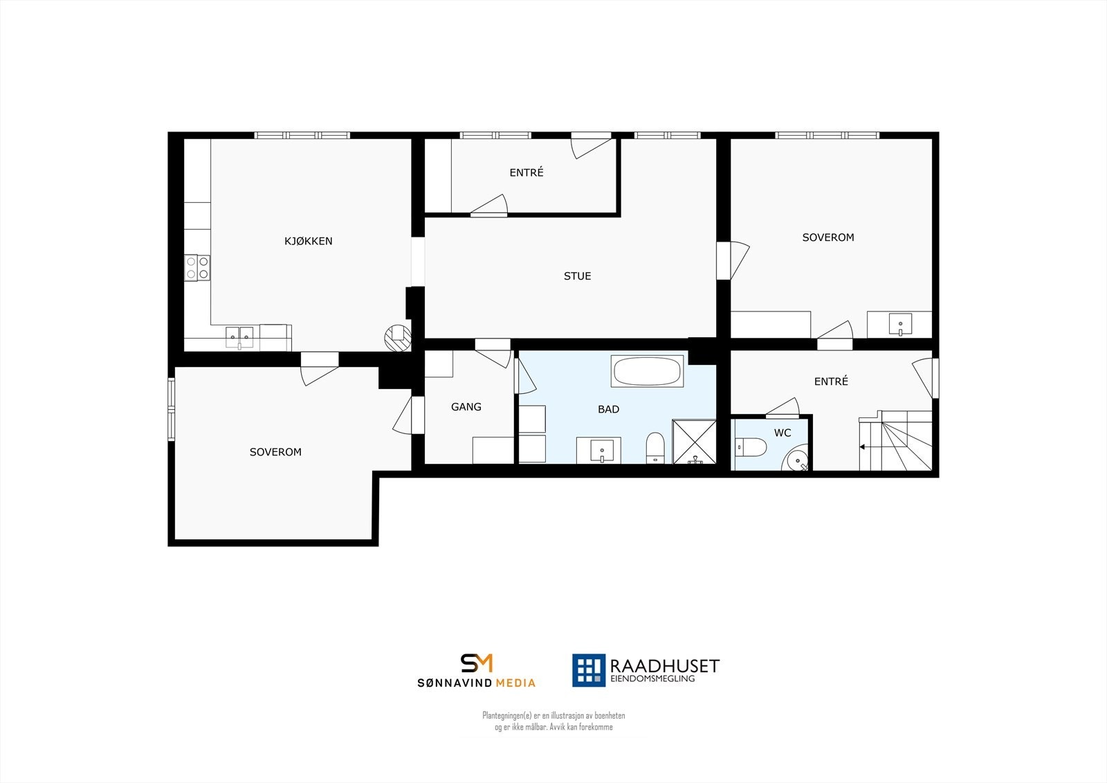2D Plantegning | 1. Etasje Galleribilde
