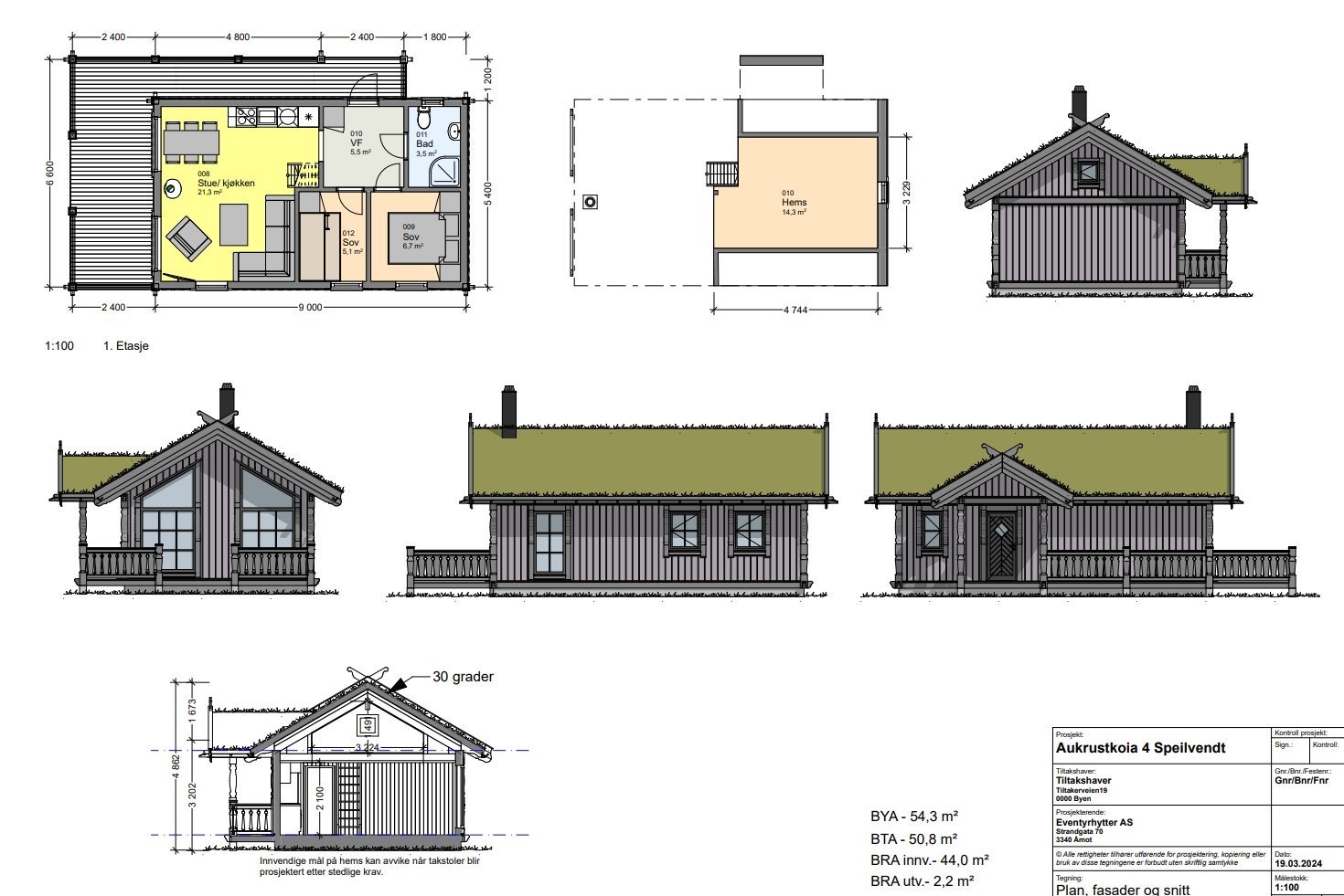 Plan og fasadetegninger Galleribilde