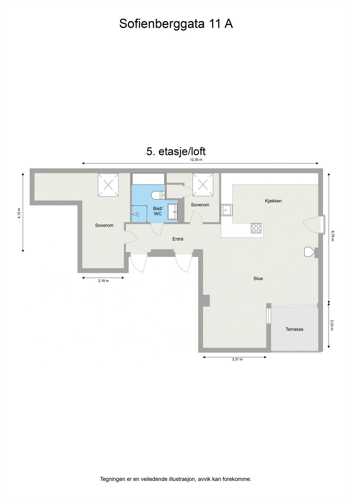 En lekker loftsleilighet beliggende i et populært område som inneholder 2 soverom, kjøkken og stue i åpen løsning og et delikat bad. Galleribilde