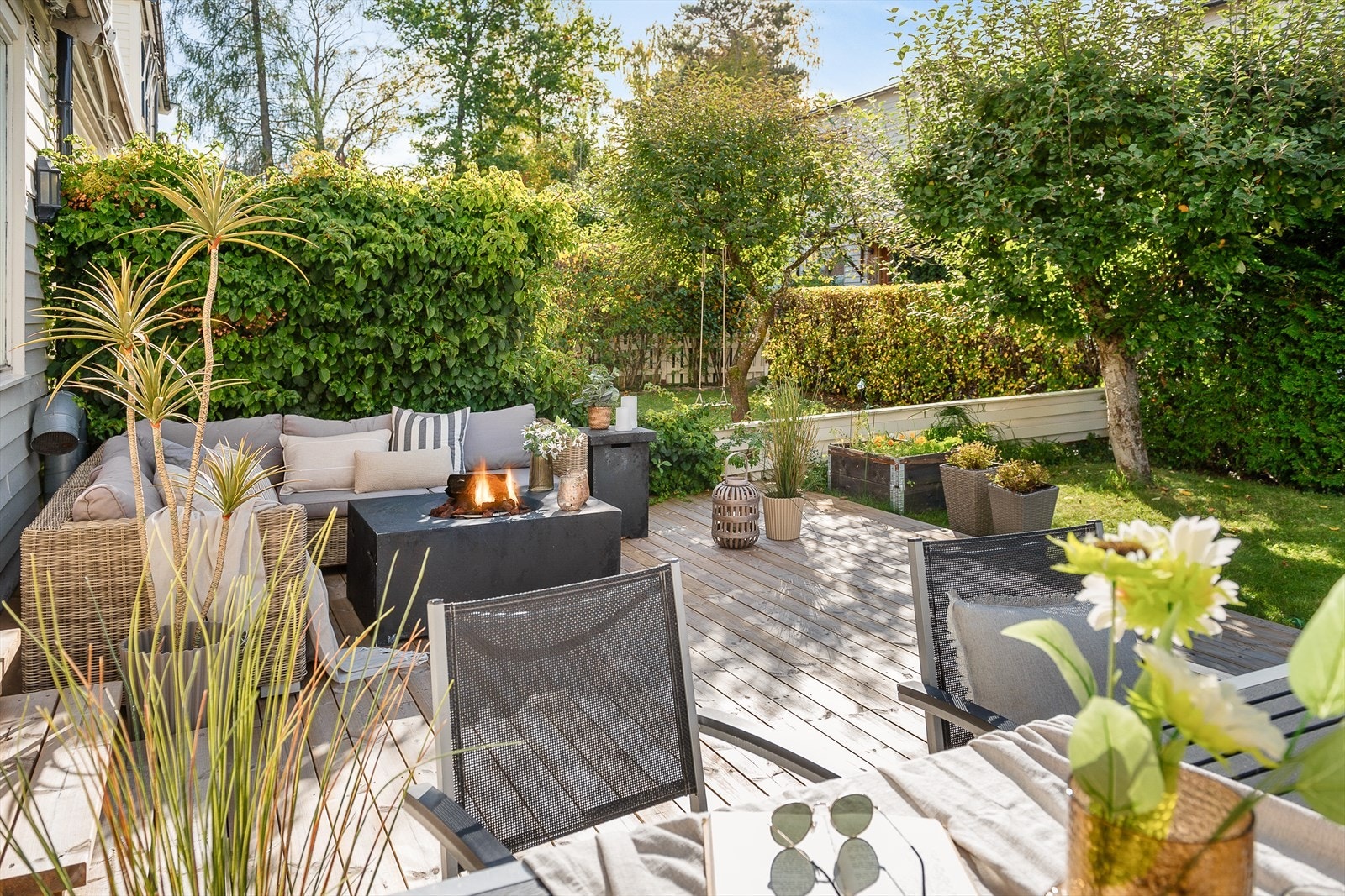 Her kan man skape sin egen hyggelige oase hvor man kan nyte varmere dager. Galleribilde