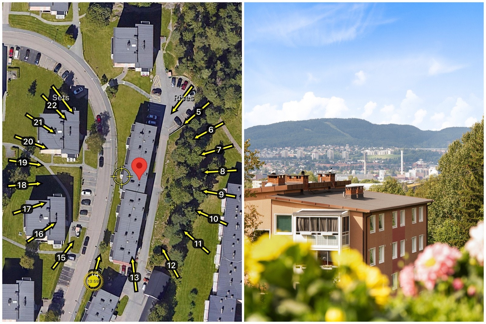 Den vestvendte beliggenheten sørger for meget gode solforhold. Galleribilde