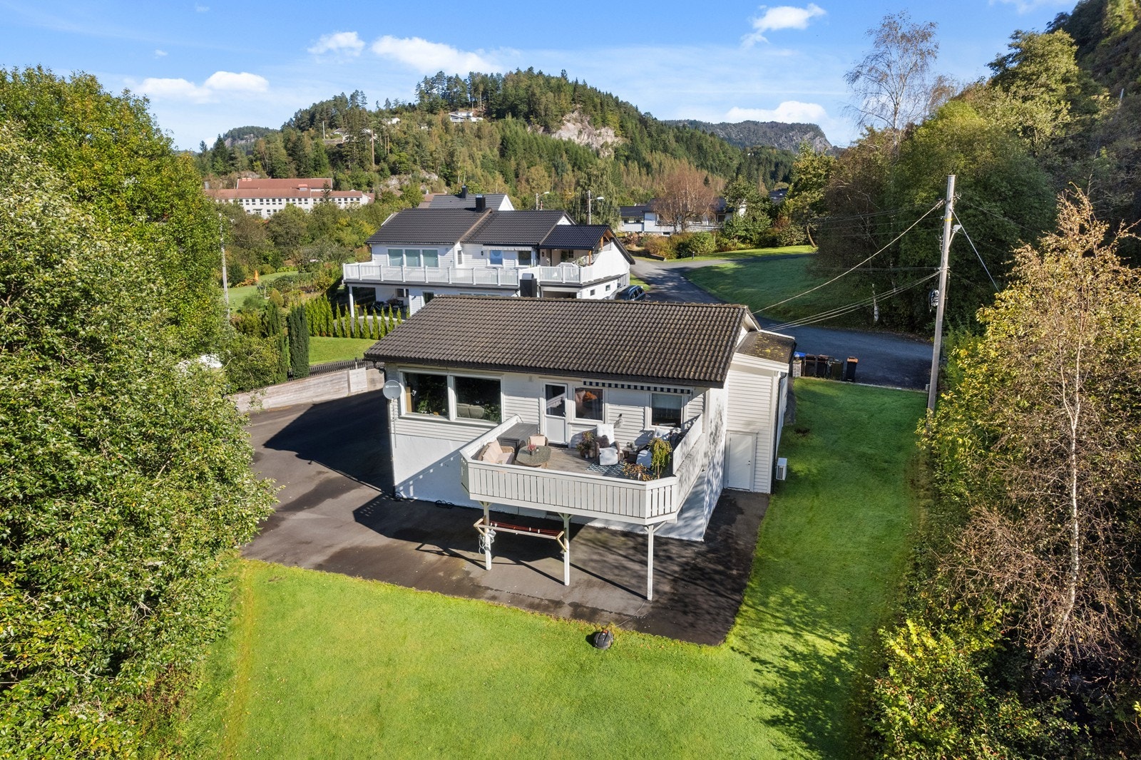 Eiendommen ligger i enden av Sagevollen. Galleribilde