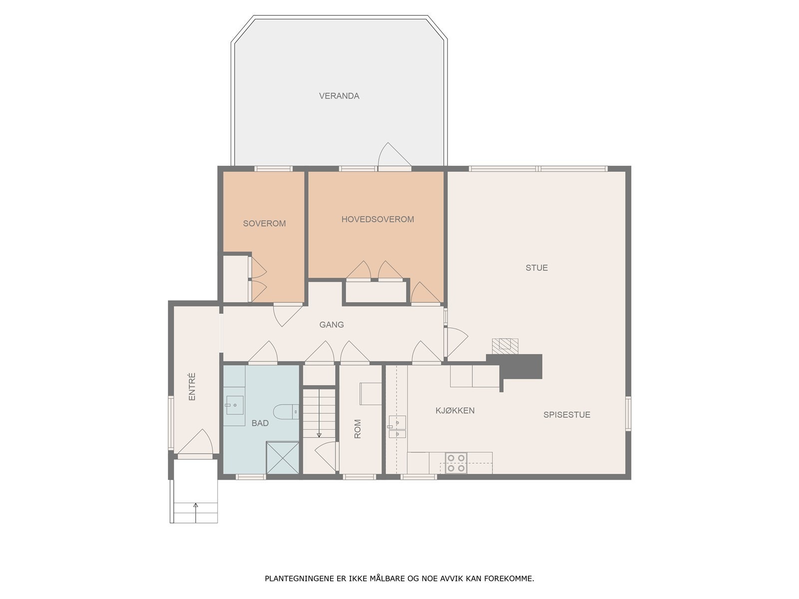 Plantegning hovedetasje. Galleribilde