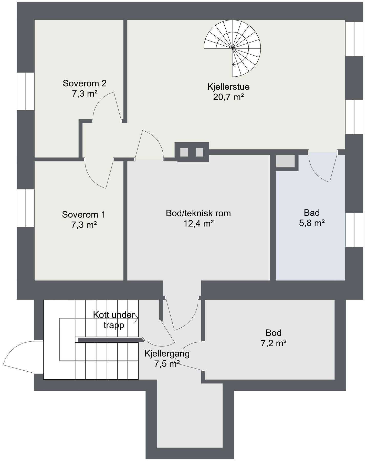 Planskisse kjeller. Galleribilde