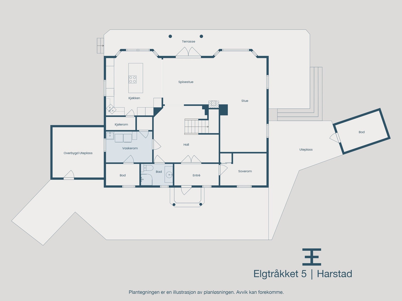 Planløsning 1. etasje Galleribilde