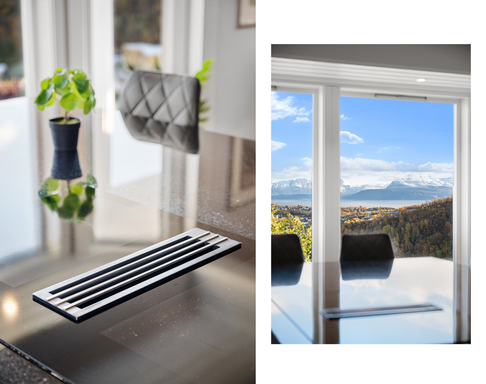 Integrert nedfelt platetopp med avtrekk i benk Galleribilde