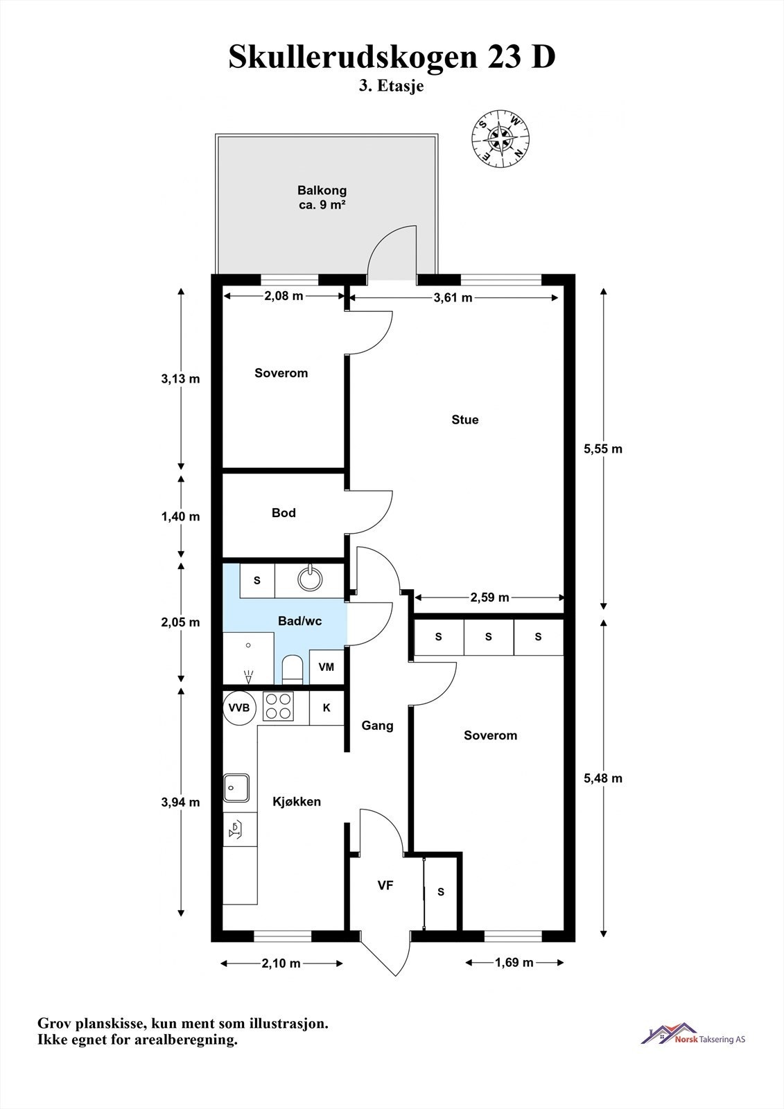 Målsatt plantegning Galleribilde