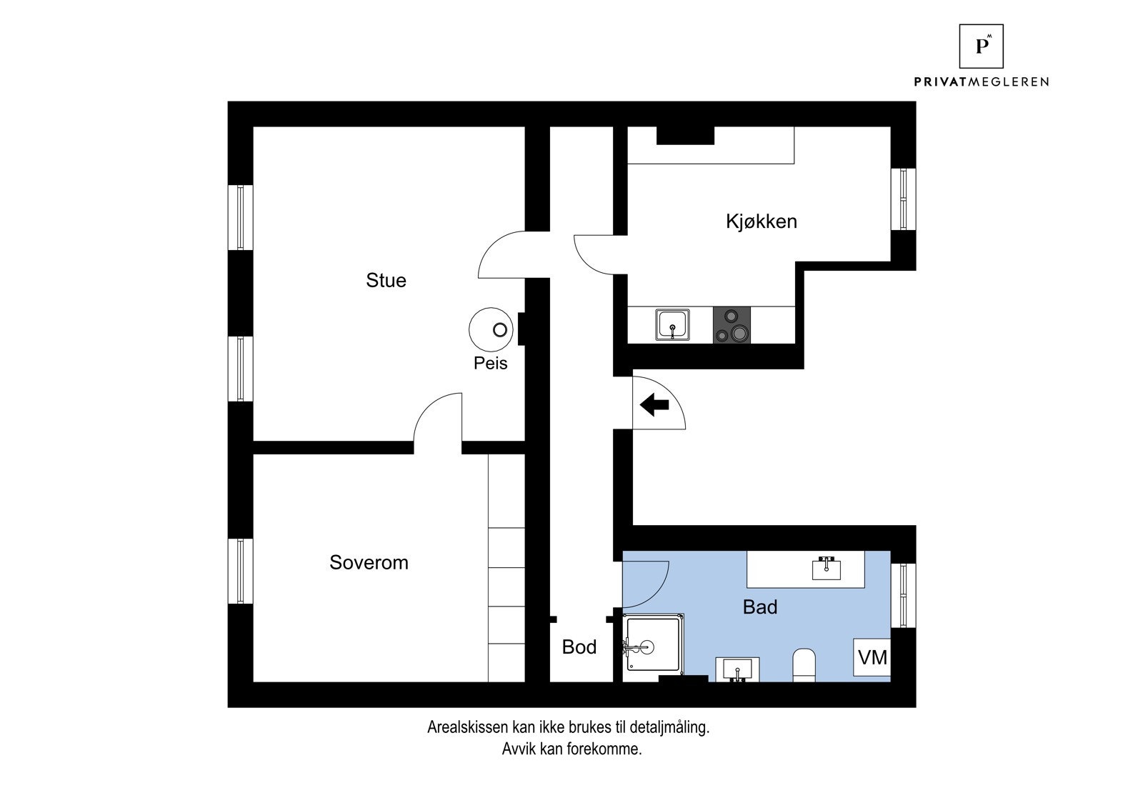 God planløsning med romslige rom Galleribilde