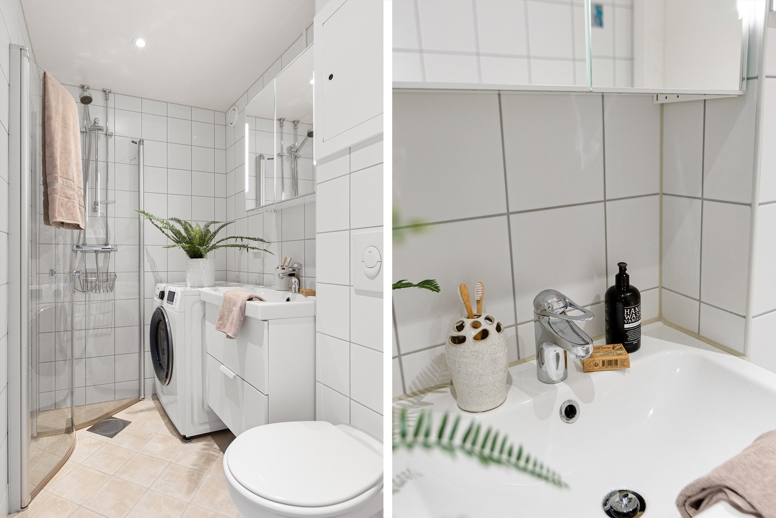 Lyst bad i regi av brl 2016 med gulvvarme og opplegg for vaskemaskin. Galleribilde