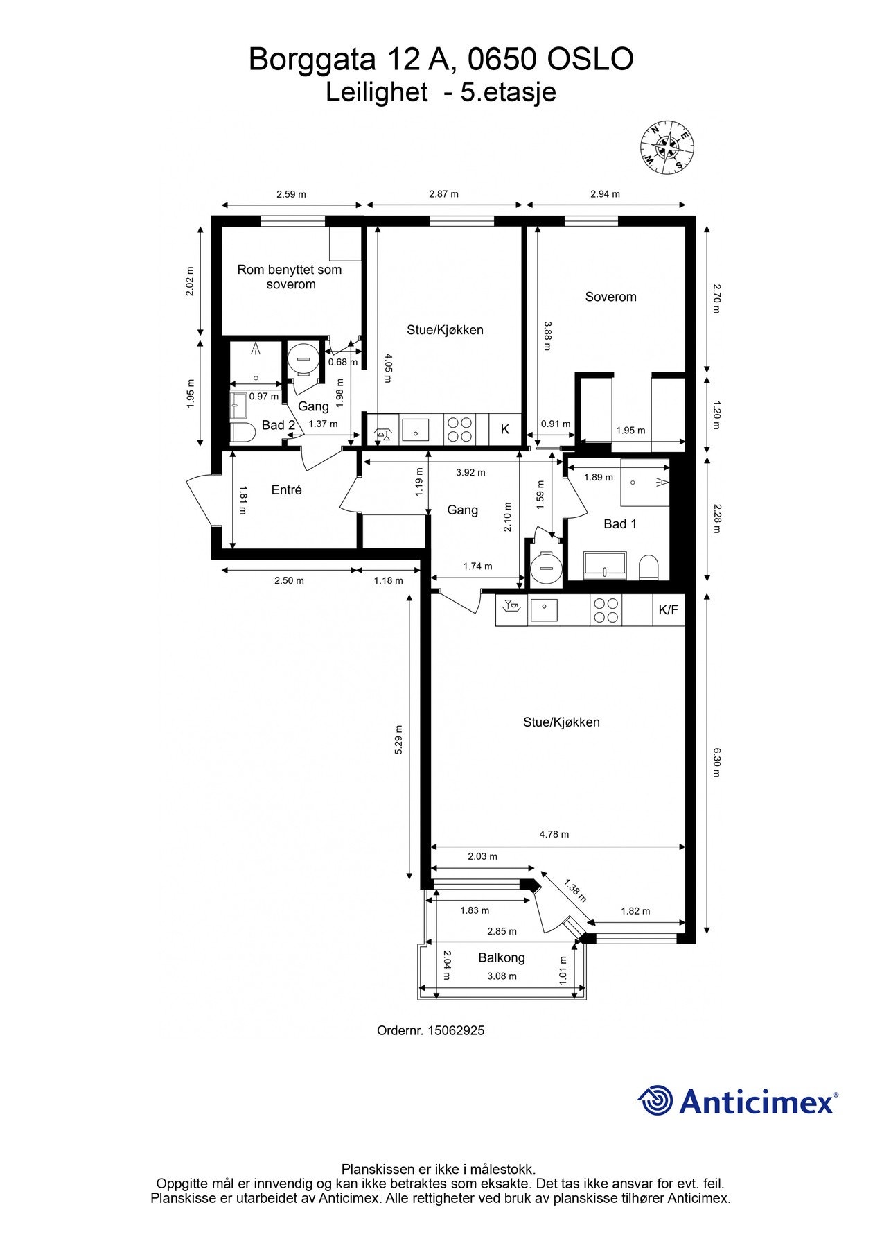 Plantegning m/egen utleiedel. Galleribilde