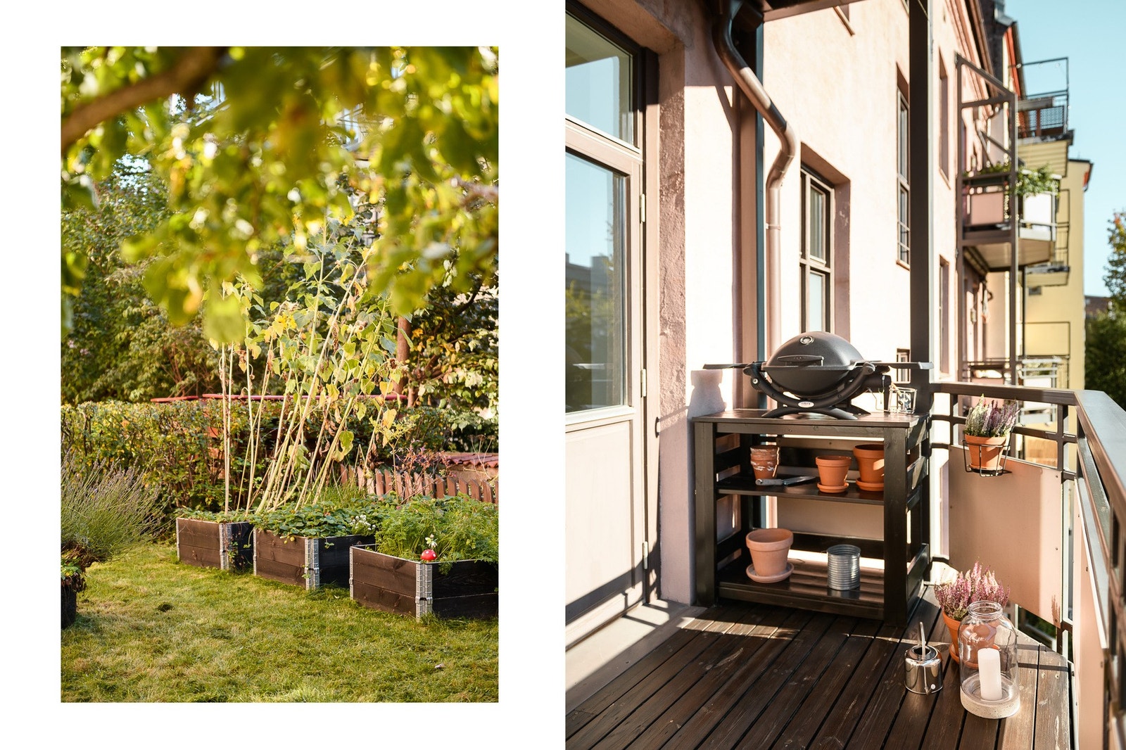 Balkongen er ca. 5,7 kvm og ligger vendt mot bakgårdsidyllen i sydvest. Galleribilde