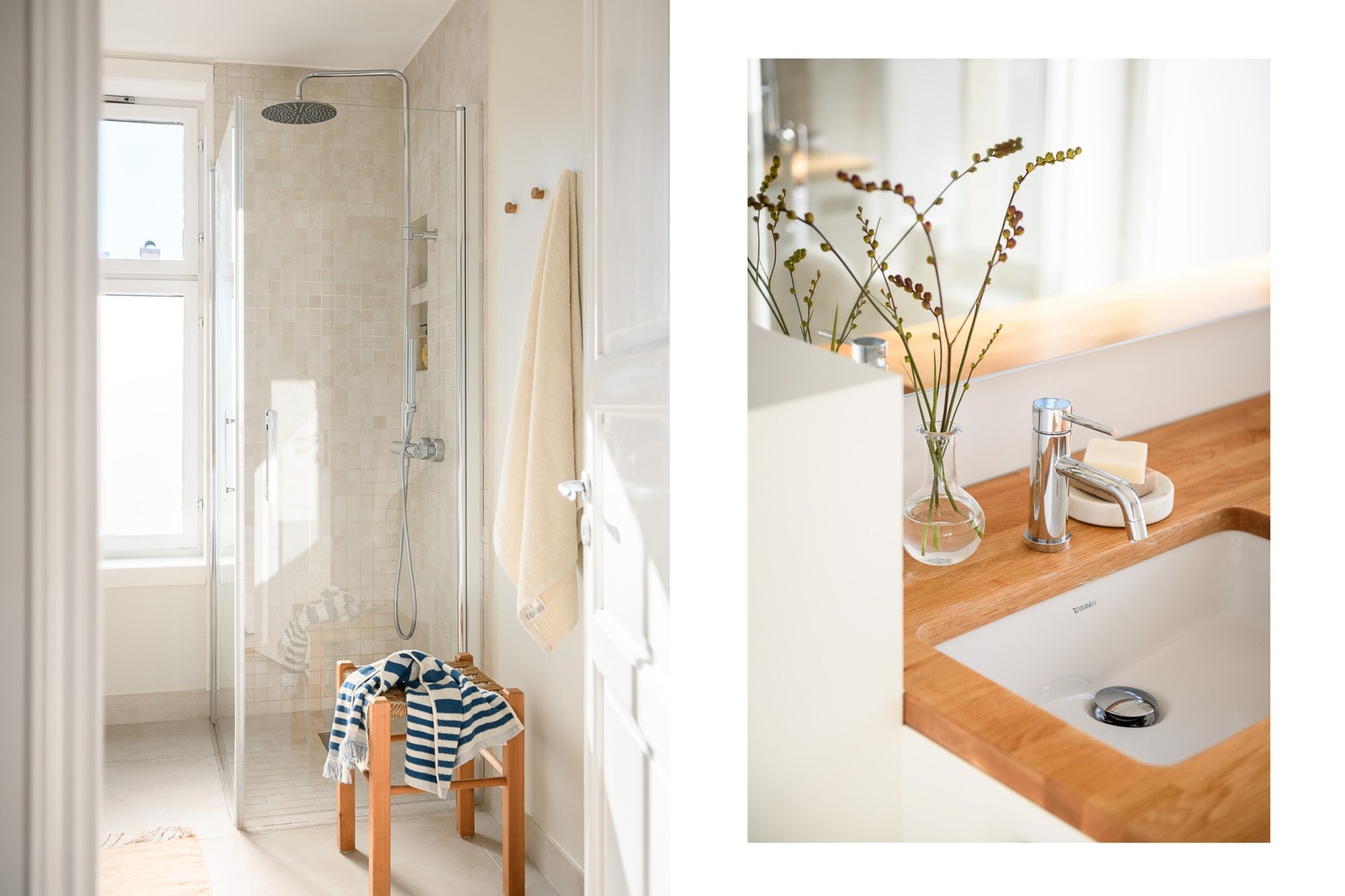 Bad/vaskerom ble oppusset av fagfolk i 2019 og er pent utført med helfliset dusjnisje, smart innredning og regnfallsdusj. Galleribilde