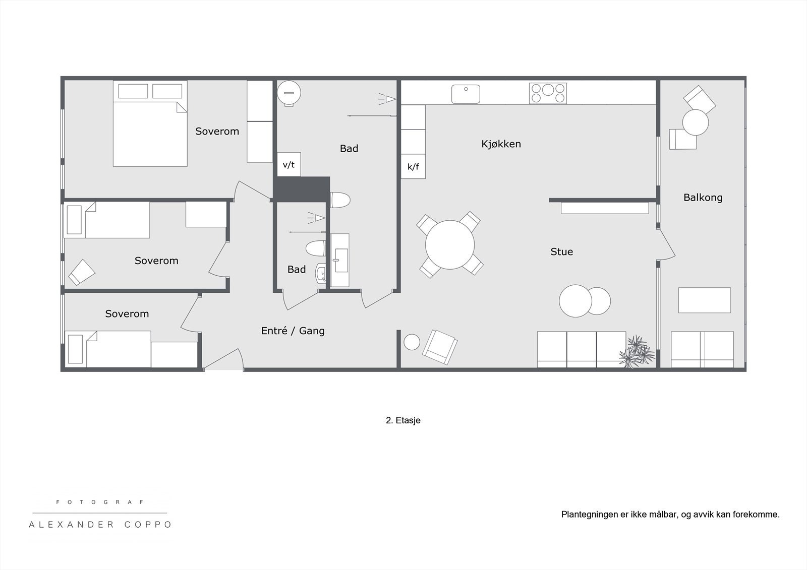 - Plantegning. Leiligheten ligger i 2.etasje - Galleribilde