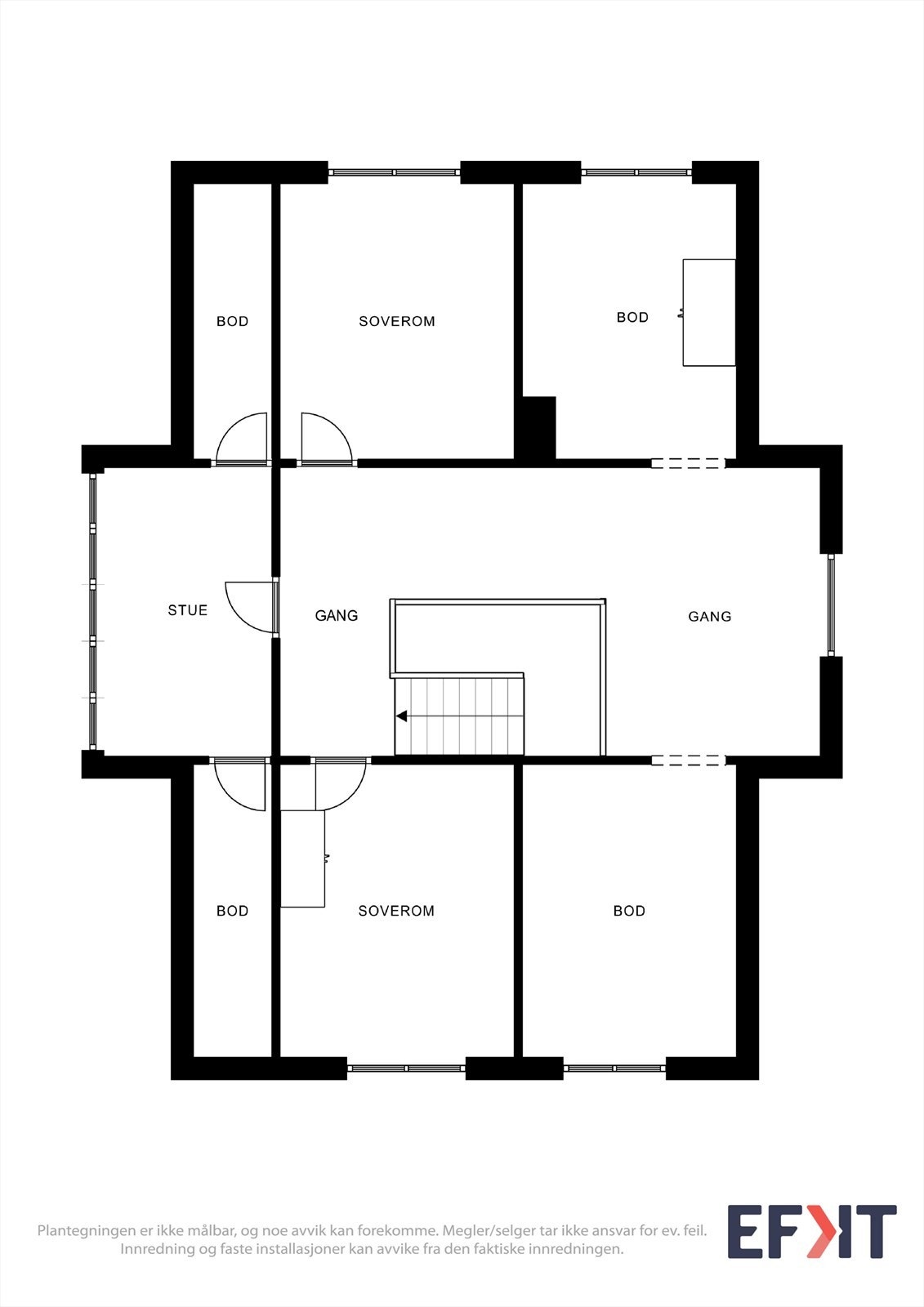 Plantegning 2. etasje enebolig Galleribilde