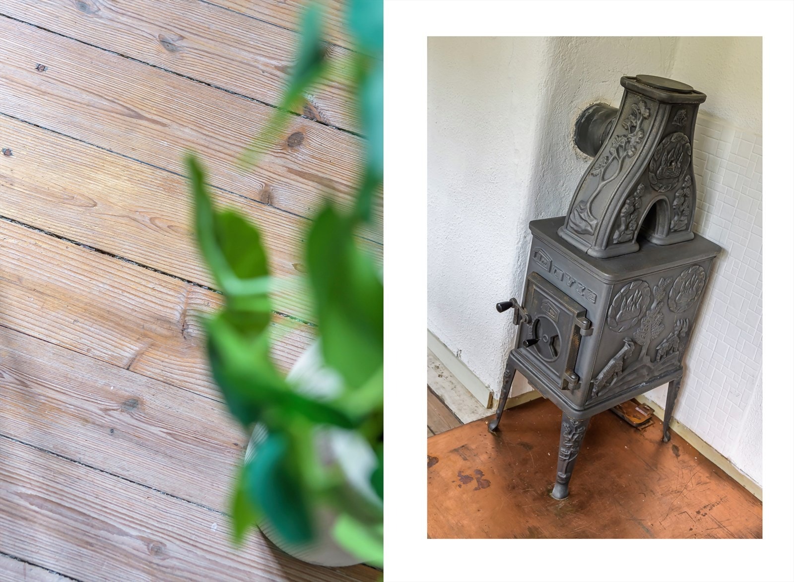 I hjørnet av stue/kjøkken finner du en flott vedovn som holder deg varm selv på kalde vinterdager. Galleribilde