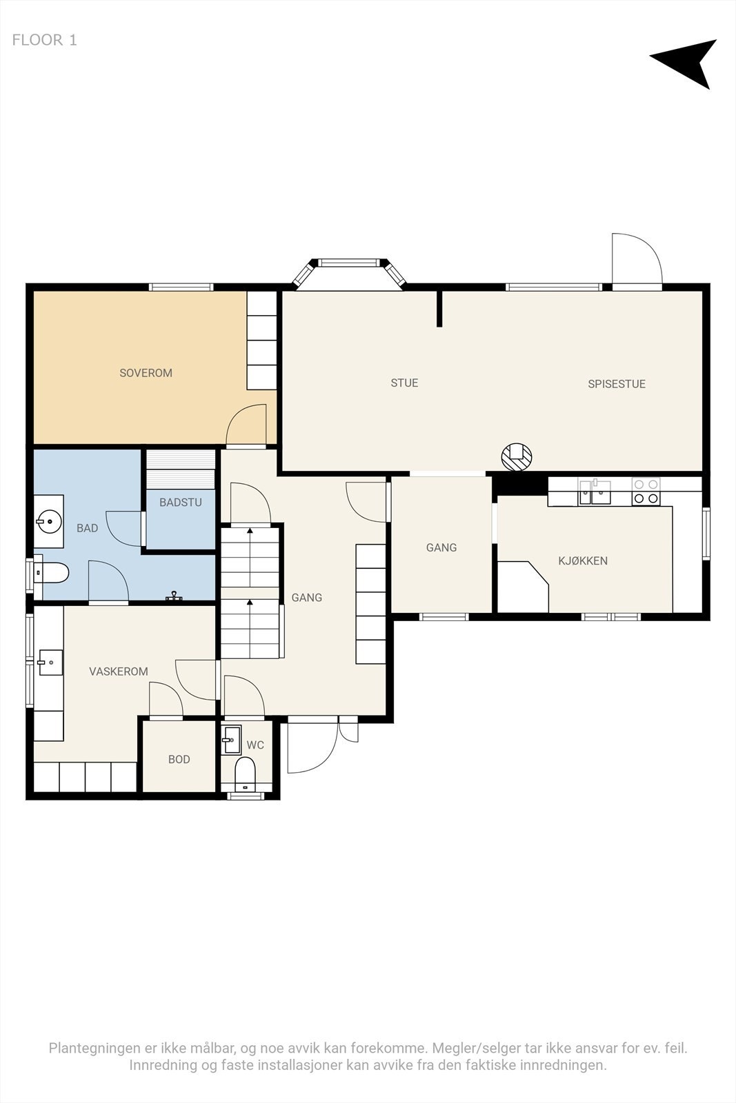 Plantegning 1. etasje. Galleribilde