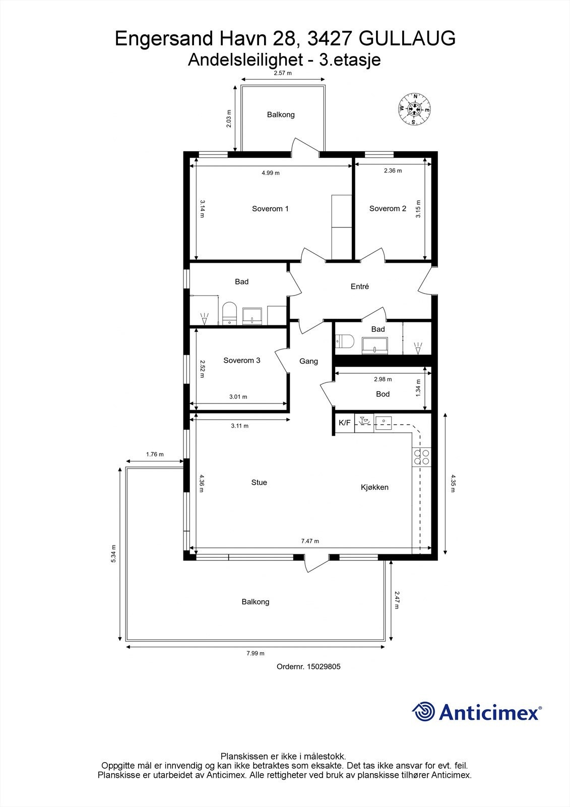 Plantegning 3. etasje Galleribilde