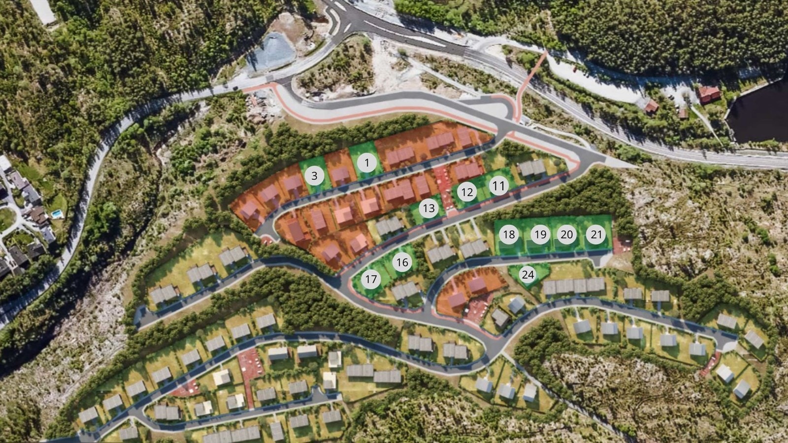 Oversikt over tomtene Galleribilde