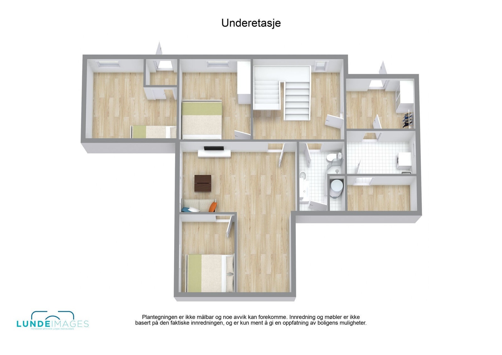 Plantegning underetasje 3D - ikke målbar Galleribilde