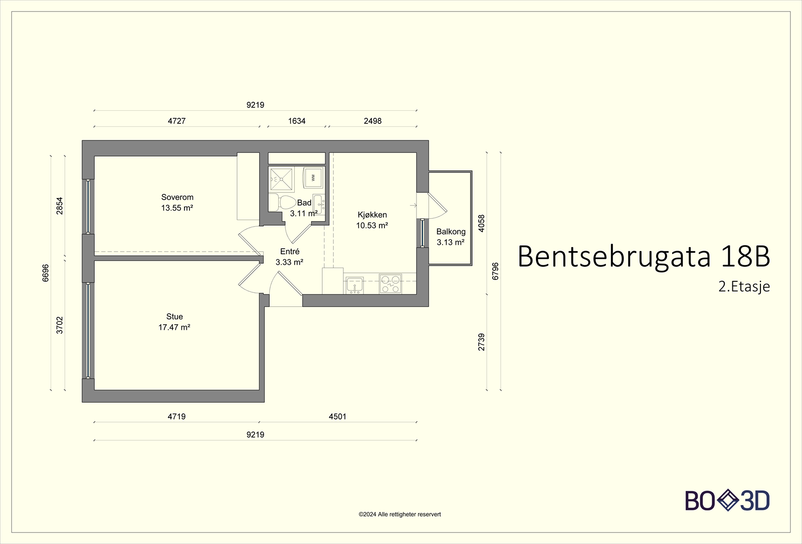 Takstmanns plantegning Galleribilde