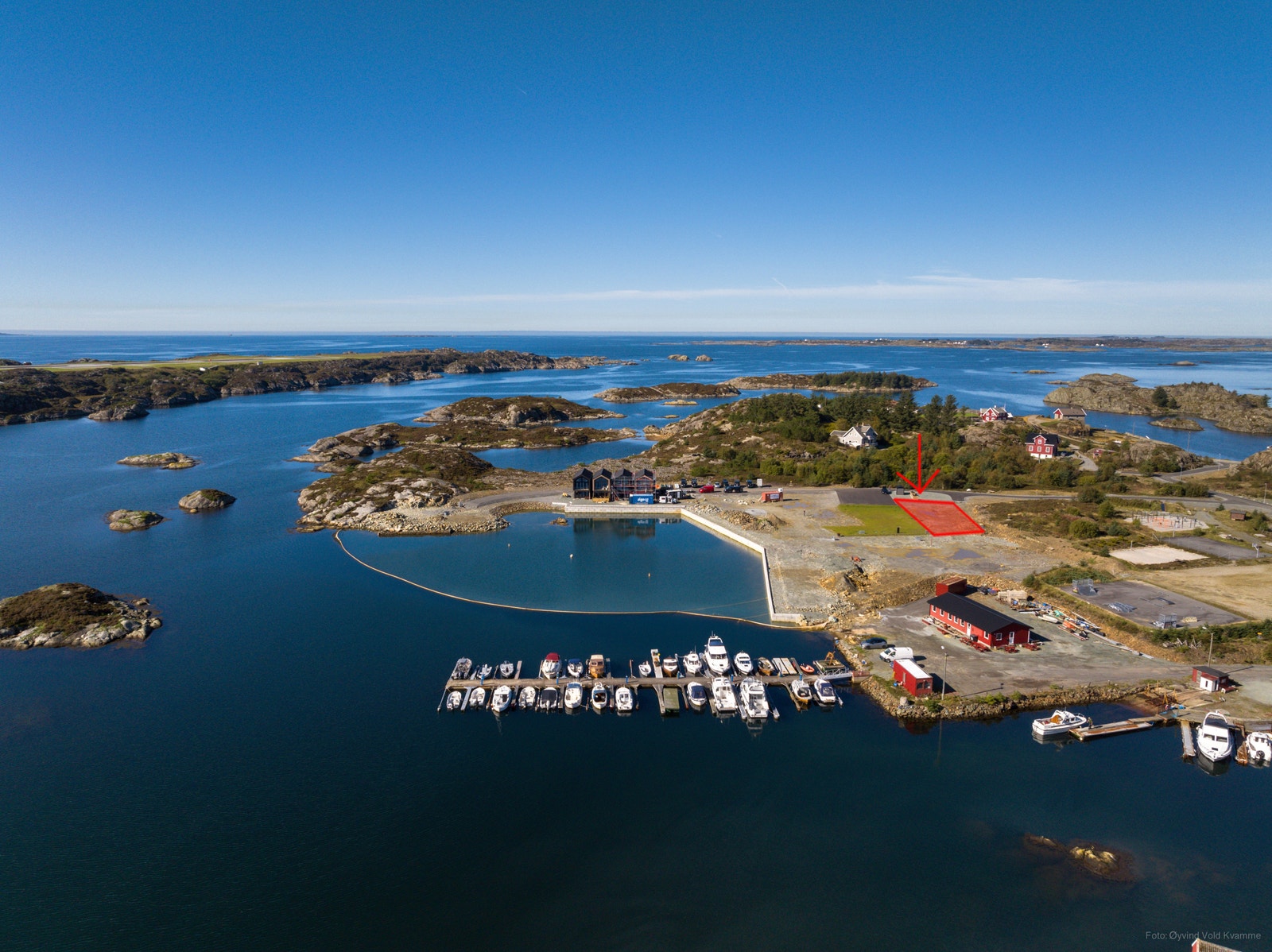 Tomteområde er markert Galleribilde