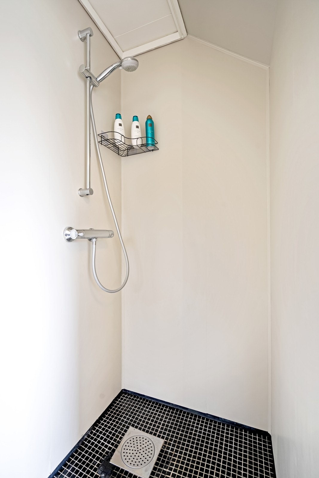 Dusj i hjørne med glass dør Galleribilde