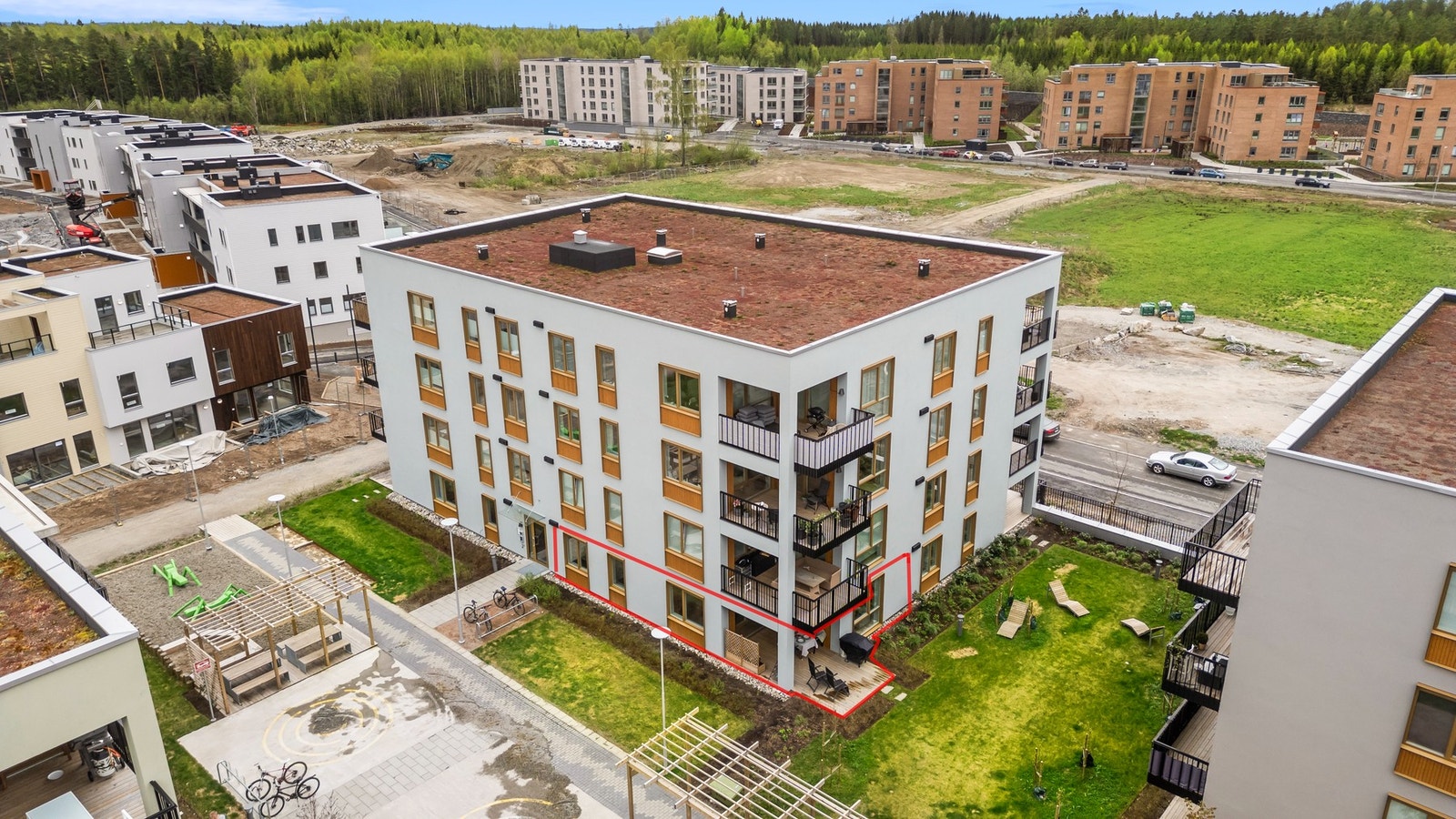 Leiligheten er markert i bildet Galleribilde