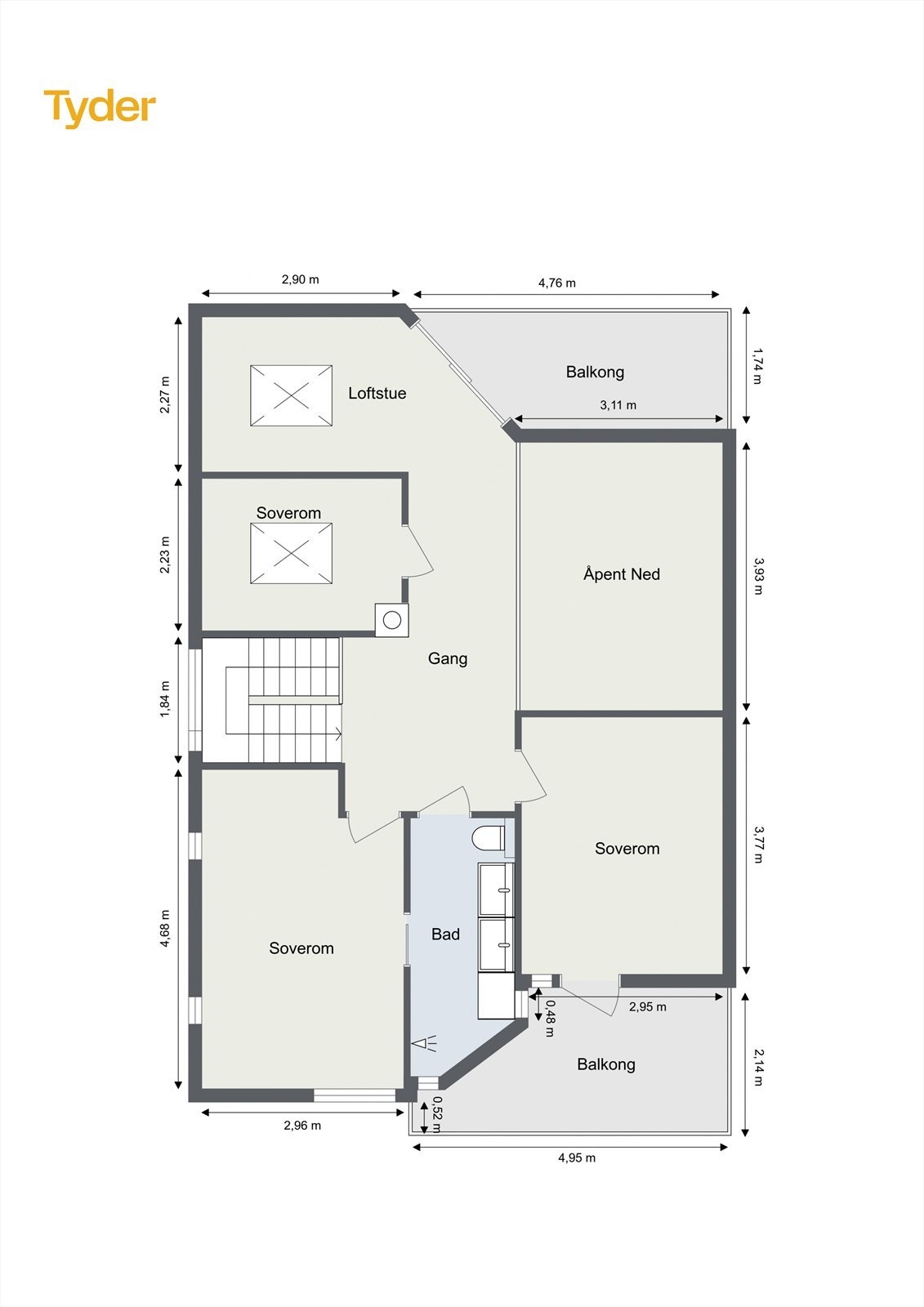 Plantegning 2. etasje Galleribilde