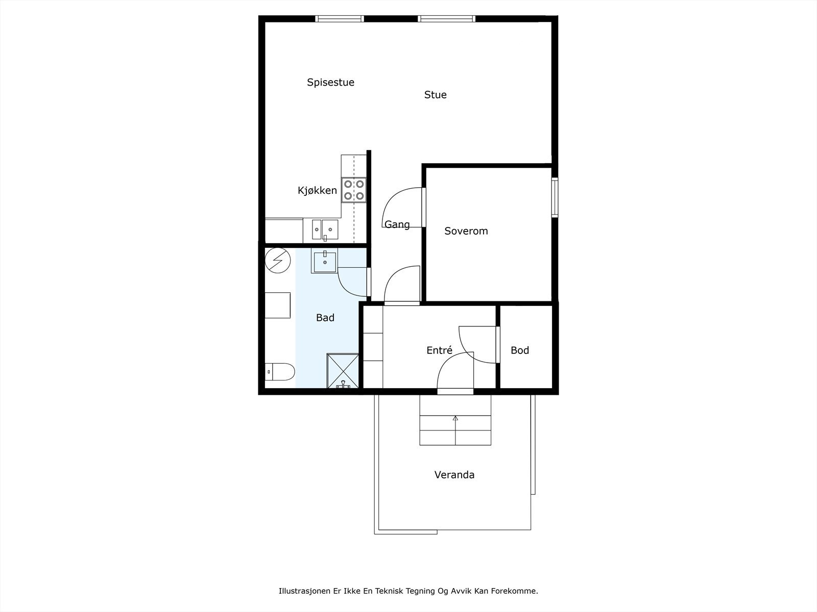 Plantegning hybel (ikke godkjent) Galleribilde