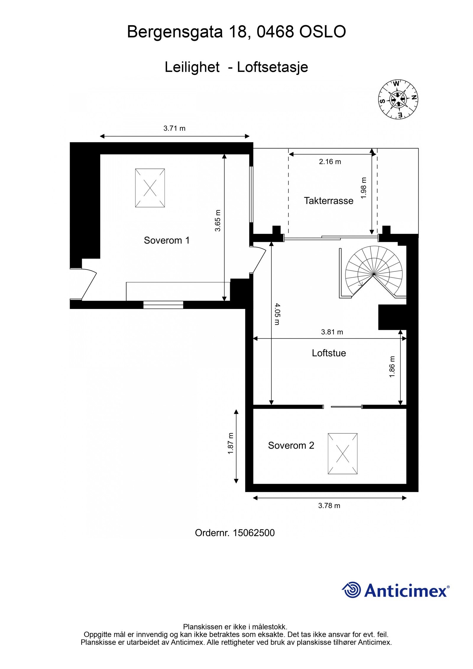 Plantegning loftsetasje. Galleribilde