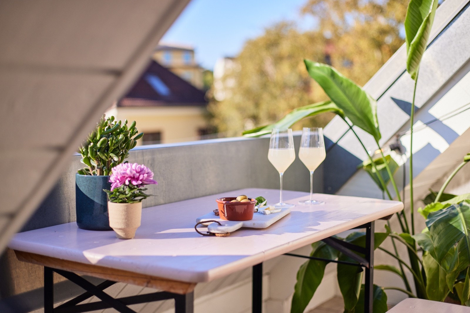 Beliggenheten i høyden og mot vest sørger for gode solforhold til sent på kveld. Sommertid til kl. 21:30. Galleribilde
