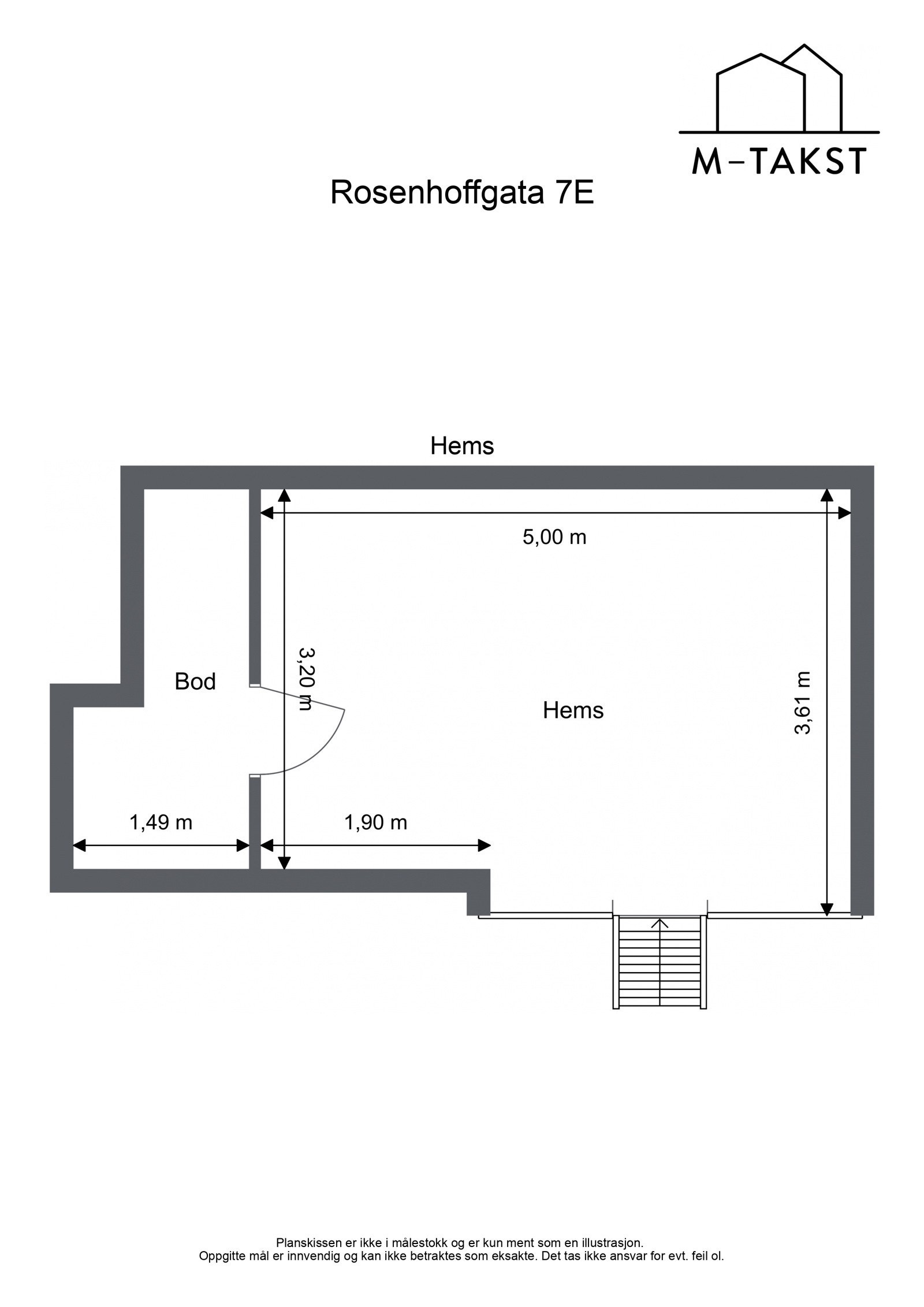 Planskisse - Rosenhoffgata 7E - Hems Galleribilde