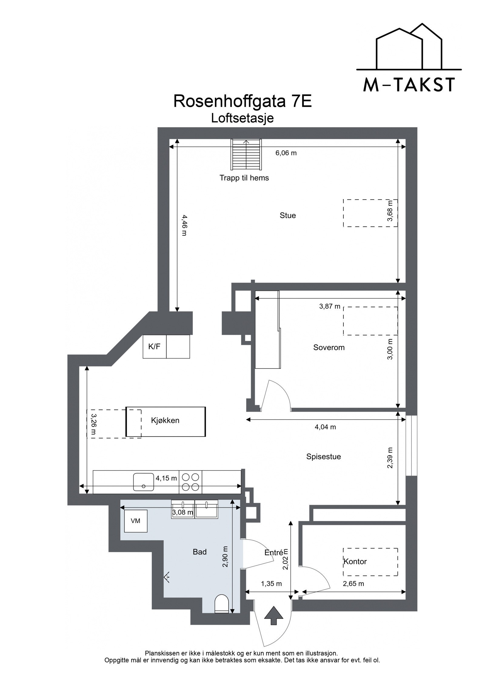 Planskisse - Rosenhoffgata 7E - Loftsetasje Galleribilde