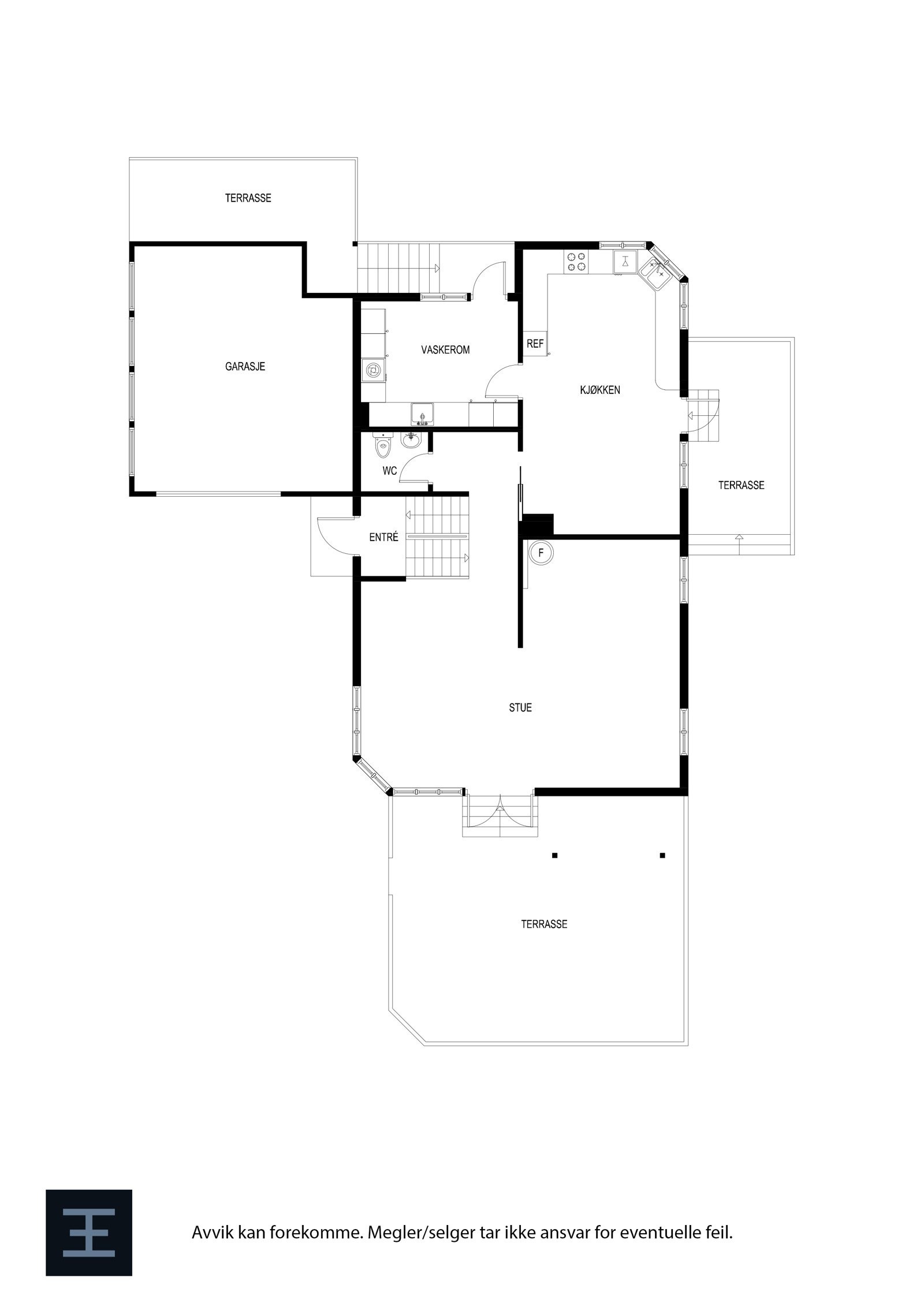 Plantegning - Hovedetasje. Galleribilde