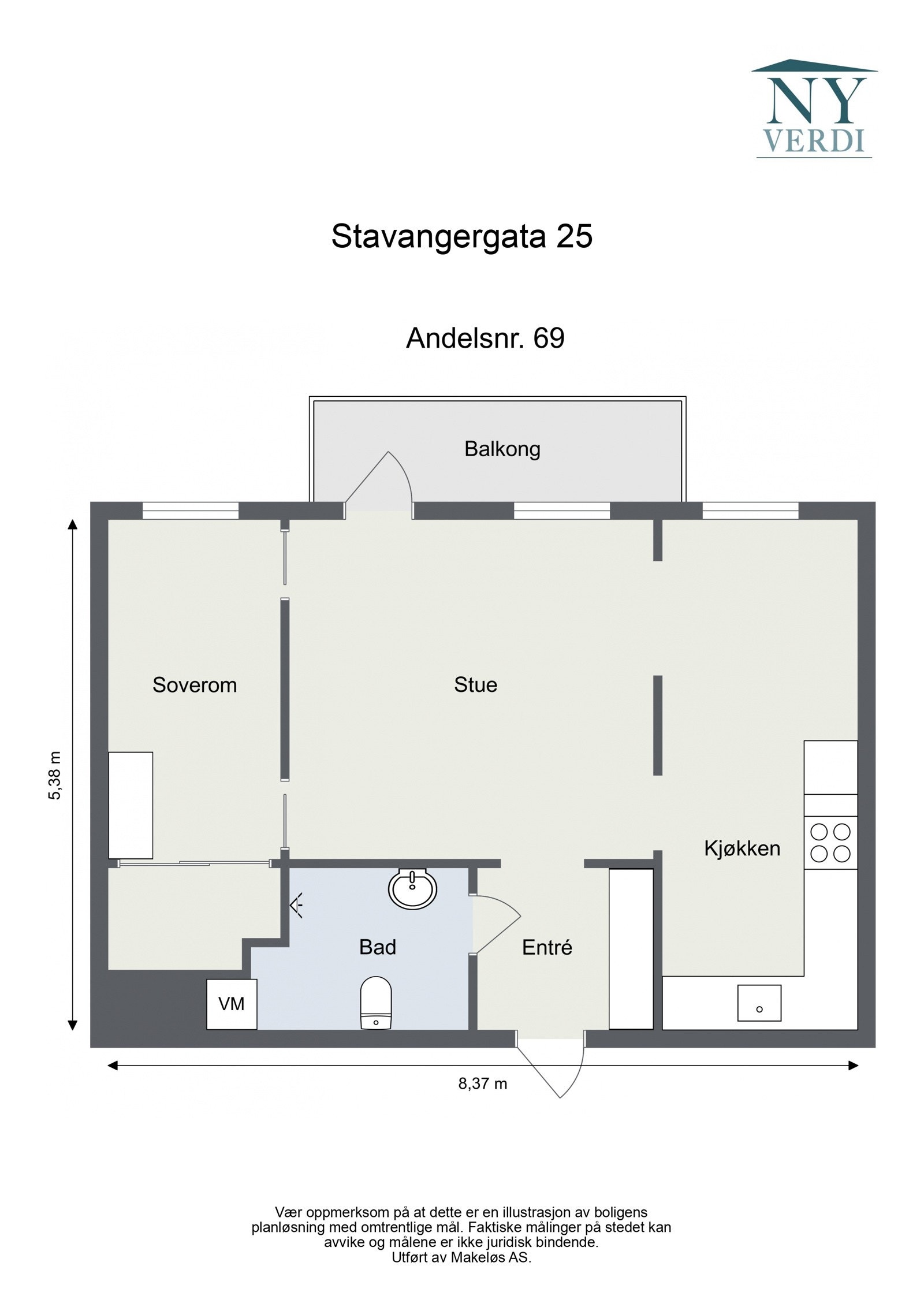 Leiligheten har en god planløsning som utnytter plassen optimalt. Galleribilde