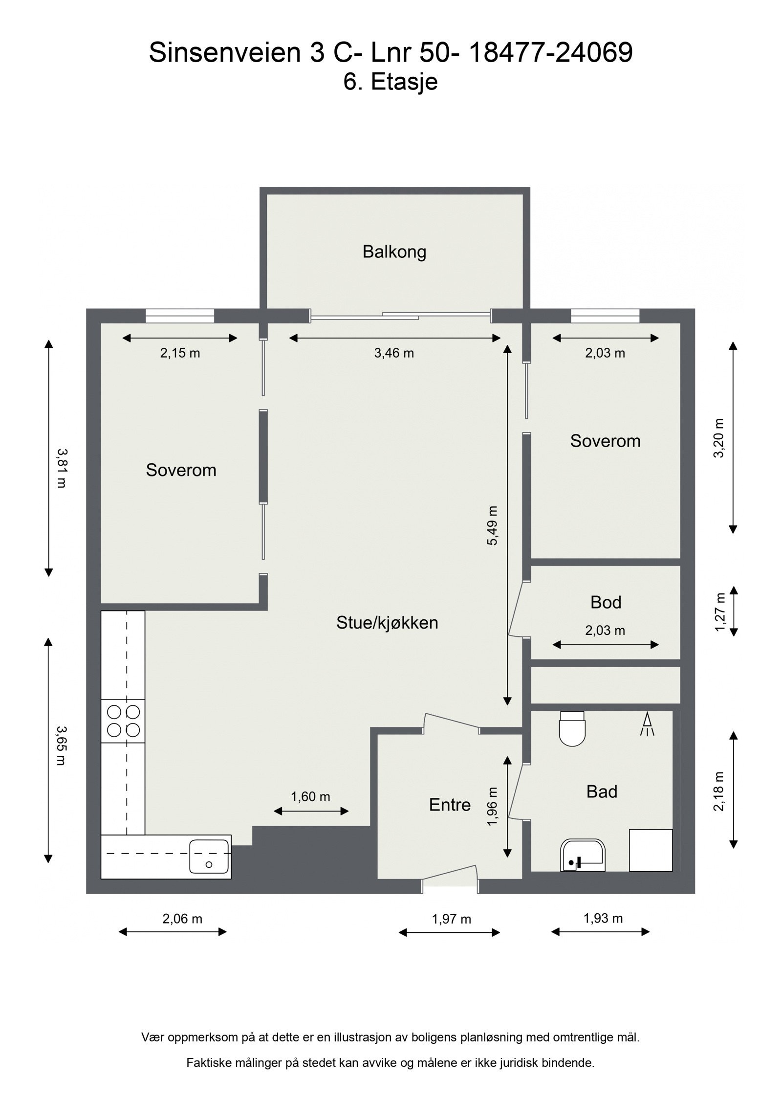 Plantegning 6. Etasje Galleribilde