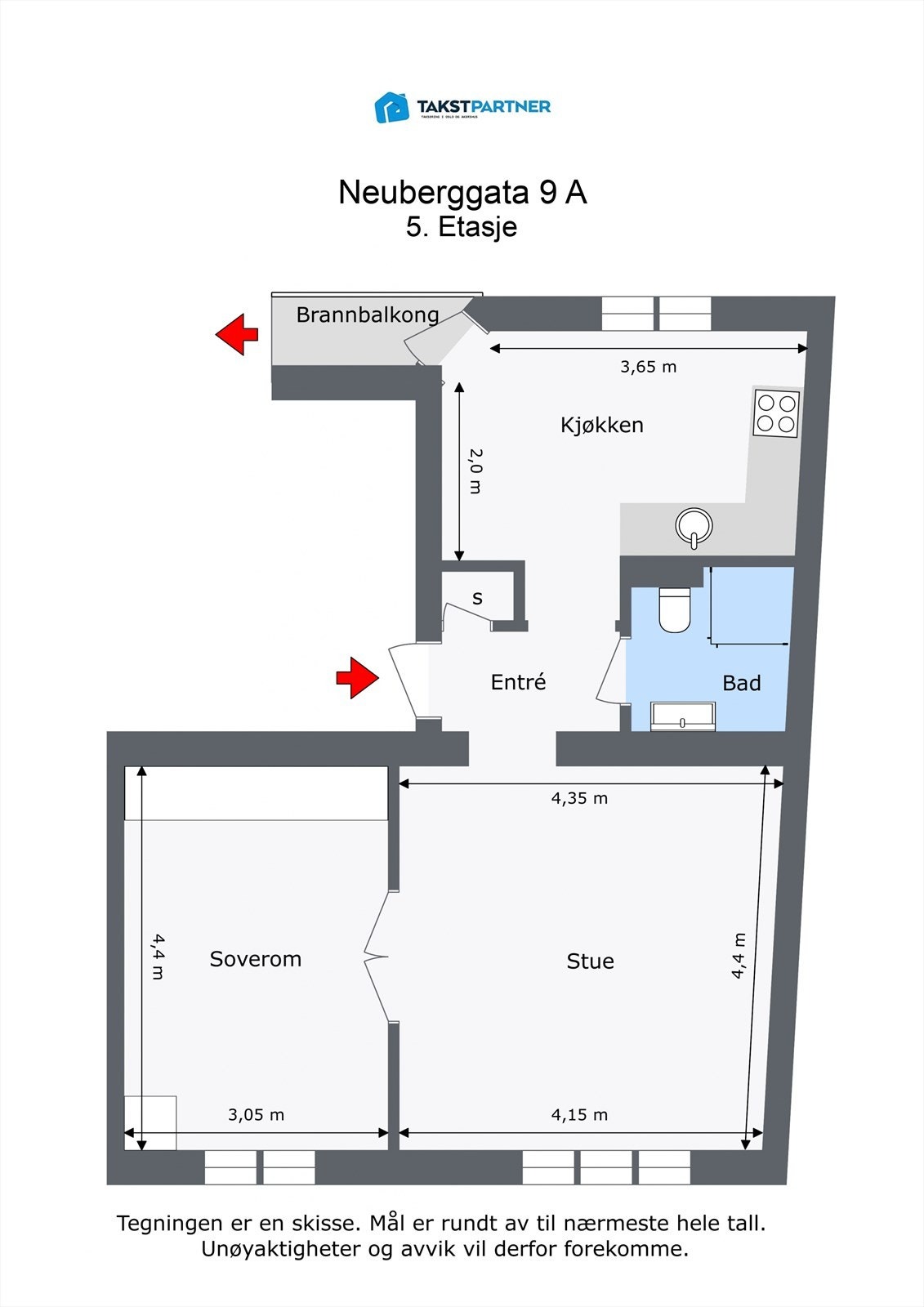 Plantegning med mål Galleribilde