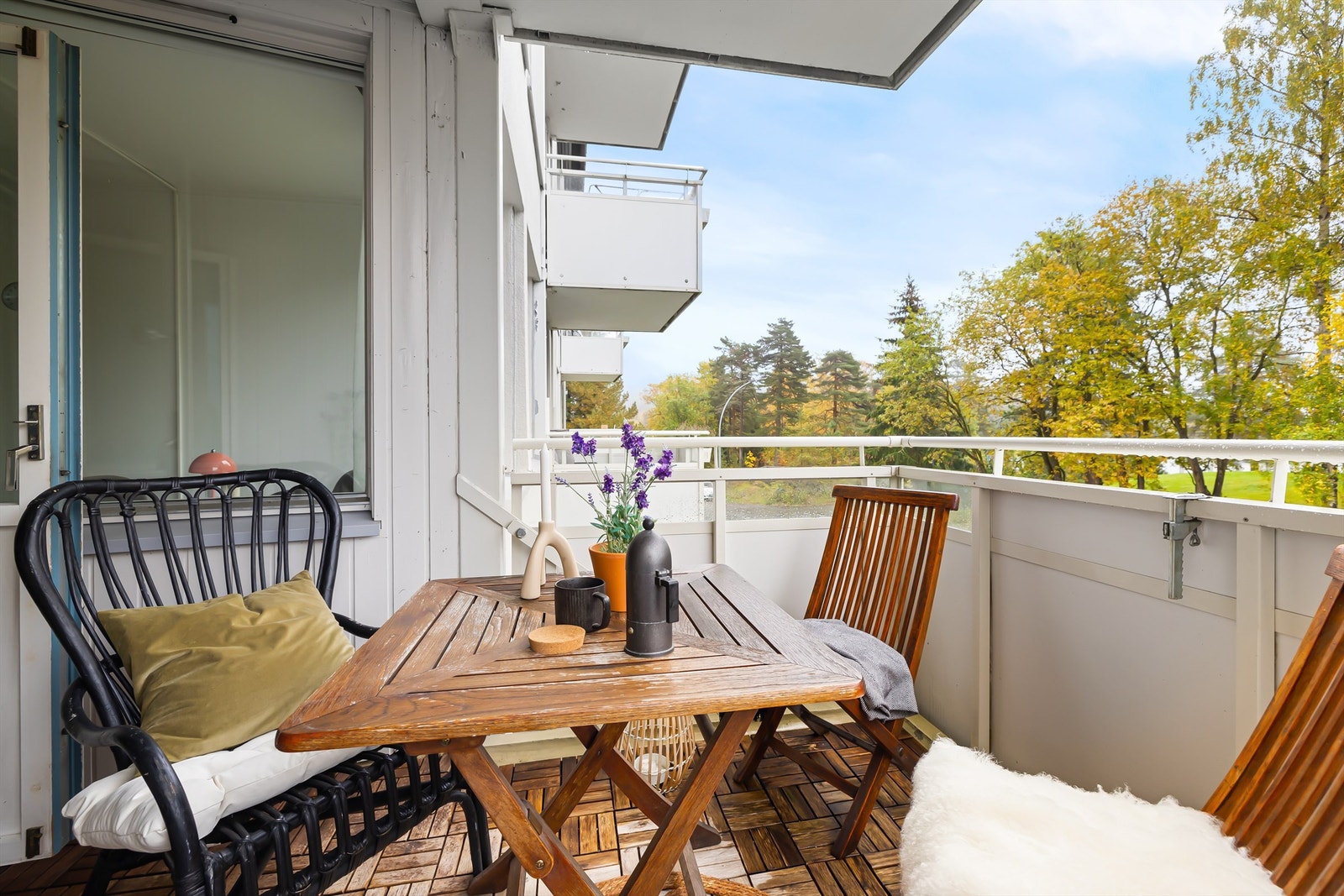 Med sydvendt balkong får du gode solforhold på sommeren. Galleribilde