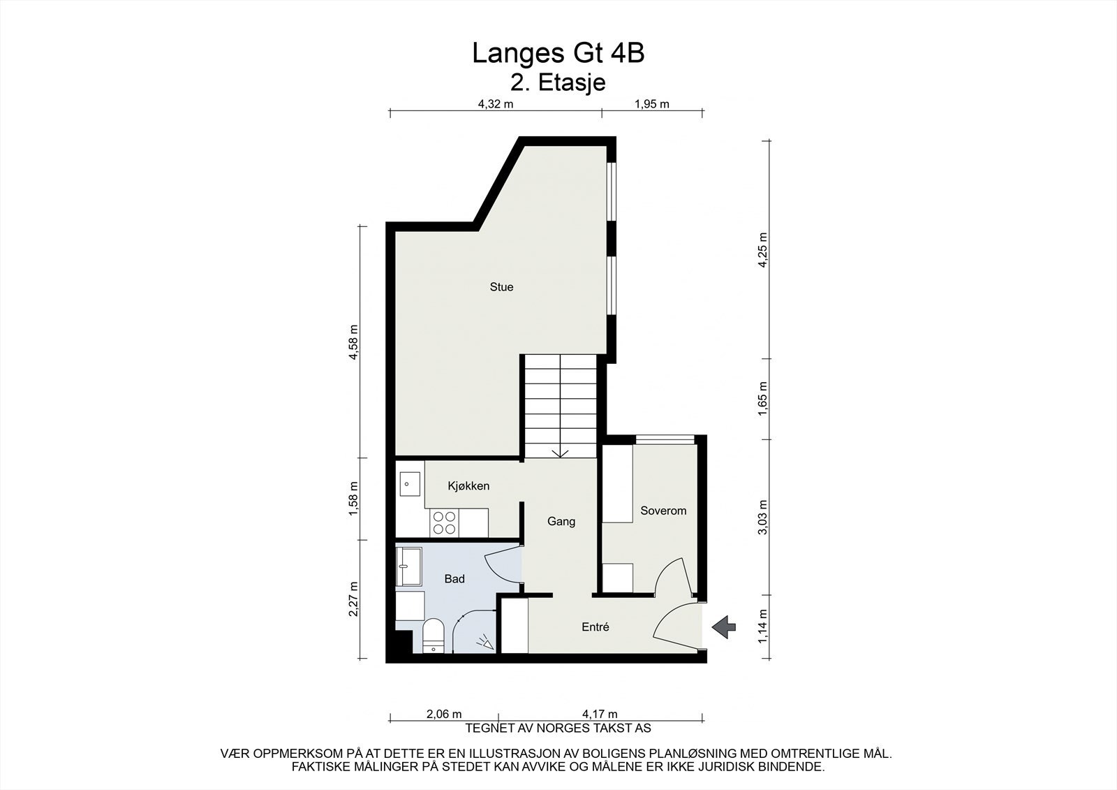 Målsatt plantegning: 2. etasje Galleribilde