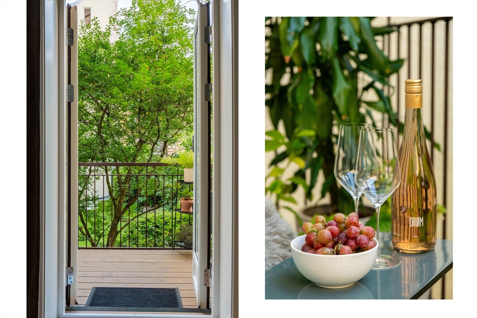 Utsyn til frodig bakgård Galleribilde