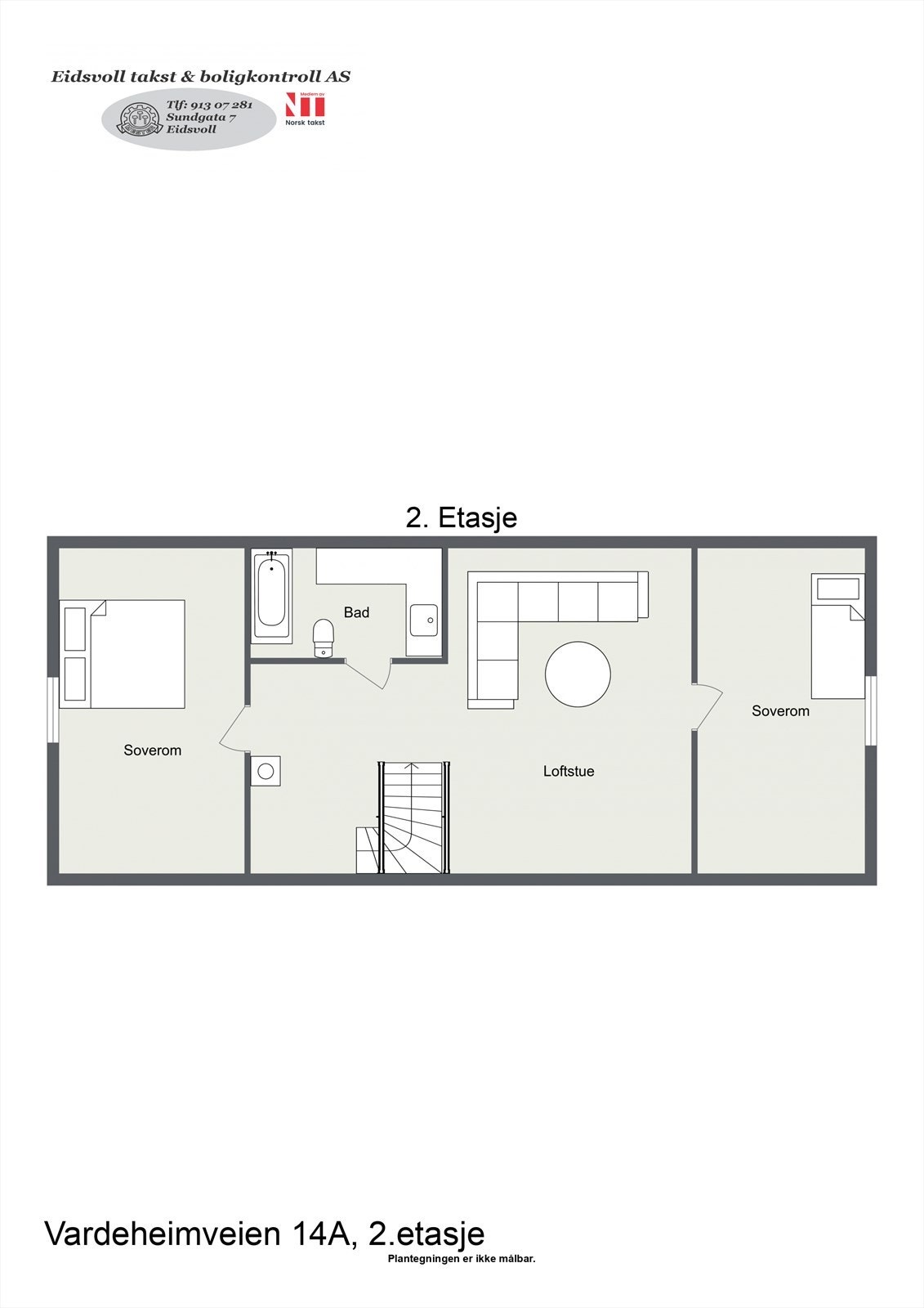 Plantegning av boligens 2.etasje Galleribilde