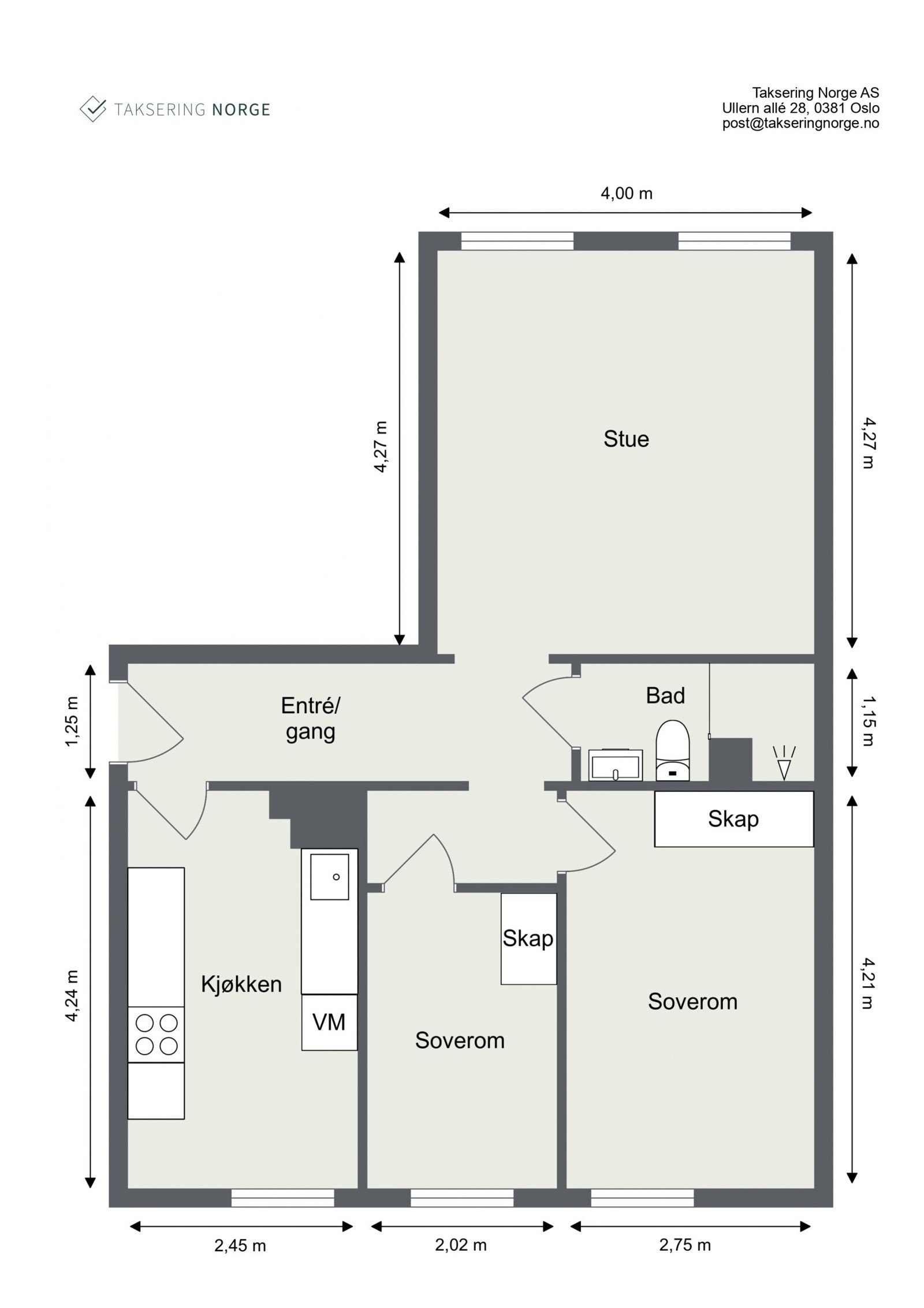 Målbar plantegning. Galleribilde