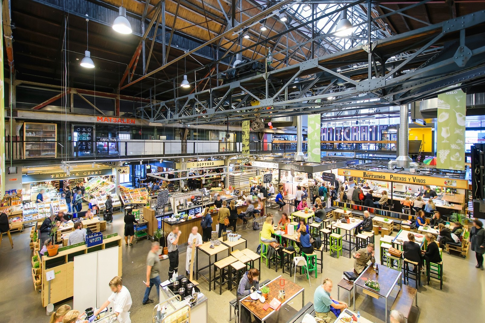 Gangavstand til Mathallen med spennende spisesteder og matbutikker. Galleribilde