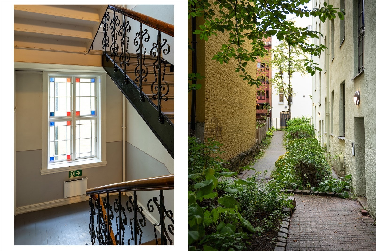 Boligen ligger skjermet til fra trafikk og vender i sin helhet inn mot gårdsrom. Galleribilde