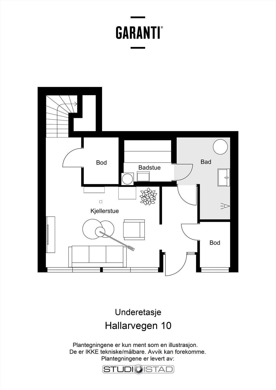 Plantegning underetasje Galleribilde