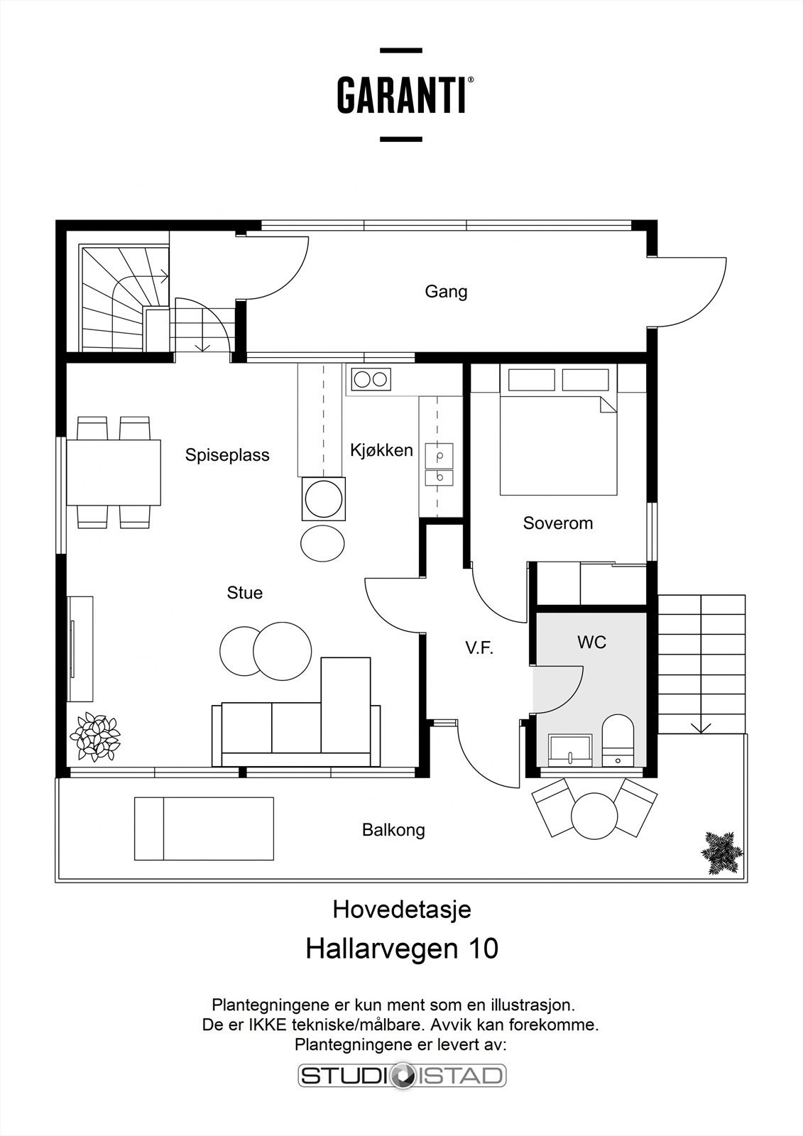 Plantegning 1. etasje Galleribilde