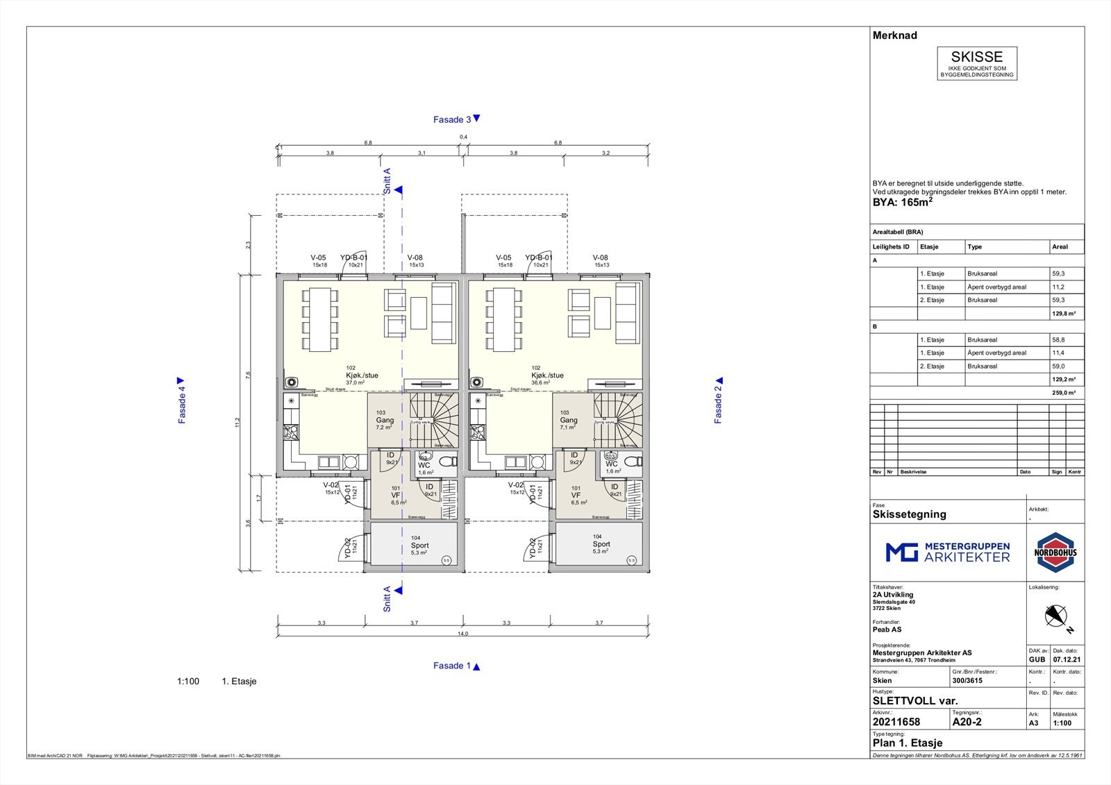 Forslag tegninger 1. etasje Galleribilde
